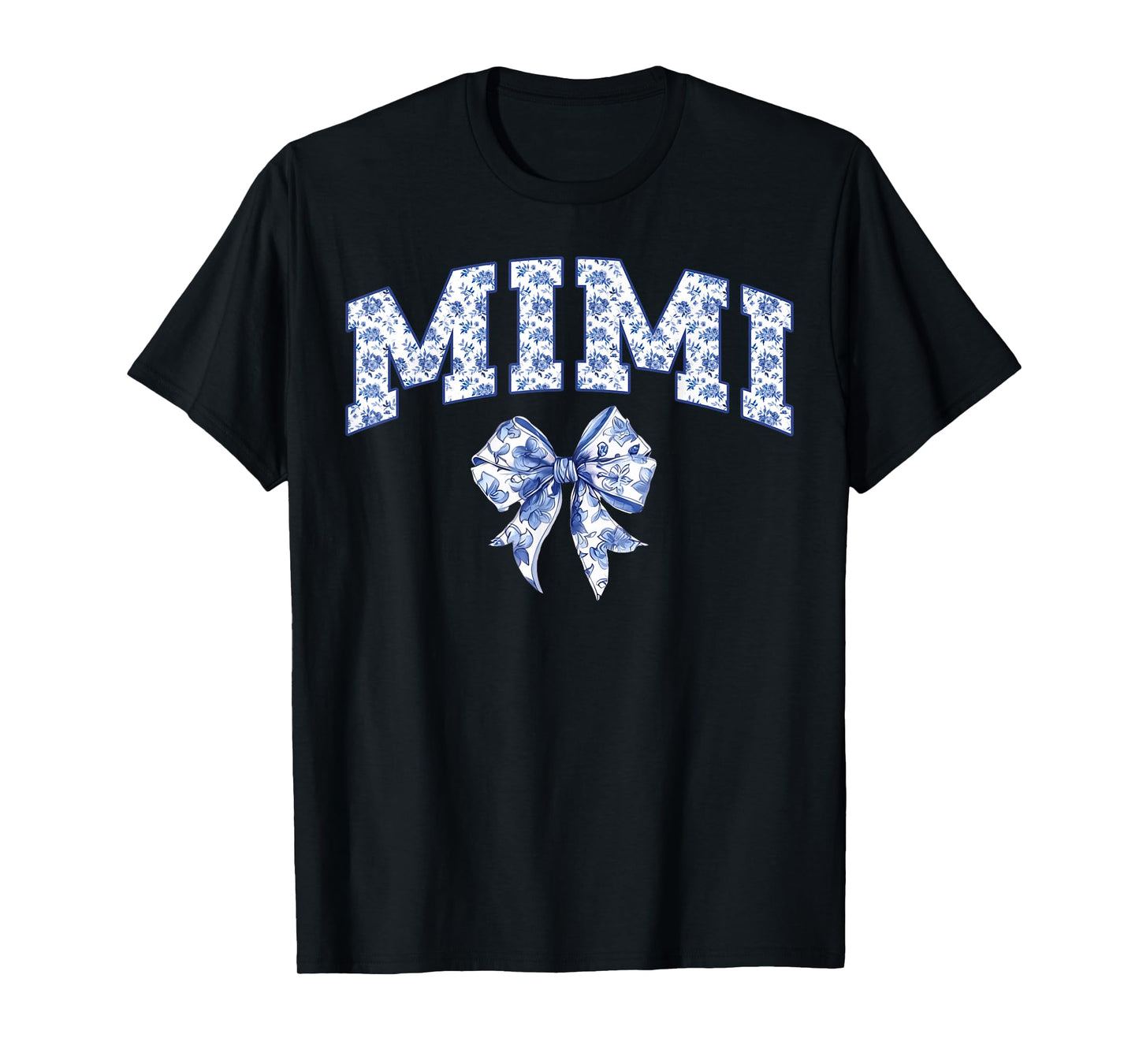 Mimi Coquette Toile Blue Bow Floral Family Matching T-Shirt