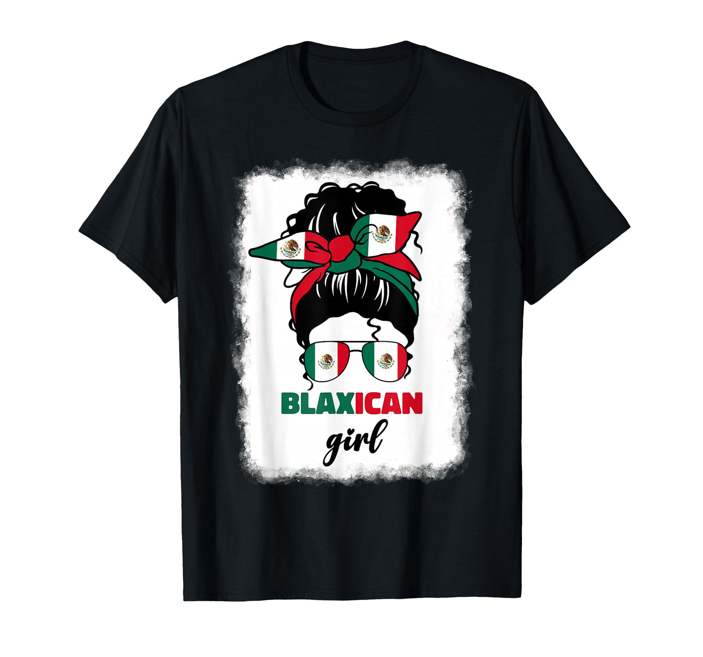 Blaxican Mexican American Black Girl Mexico Flag Chicano Fun T-Shirt
