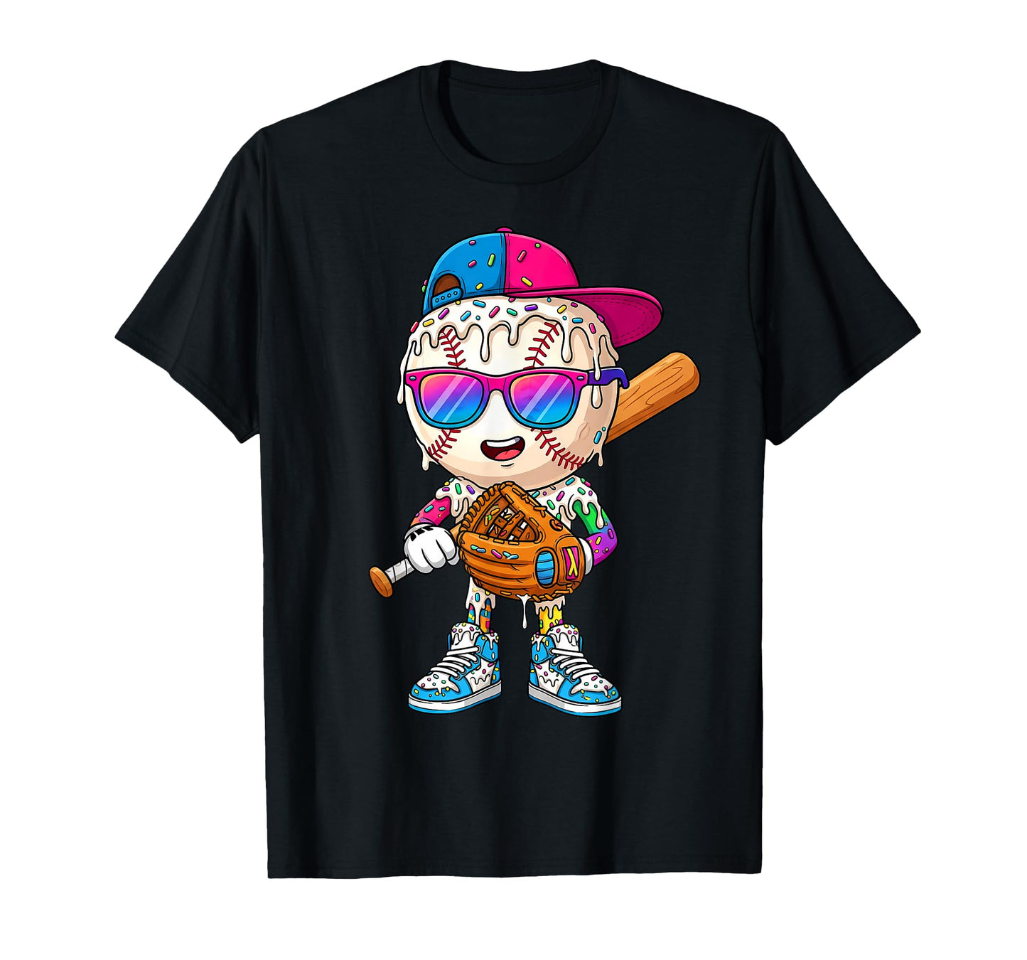 Funny Football Drip for Boys Kids Youth Dripping Ice Cream T-Shirt
