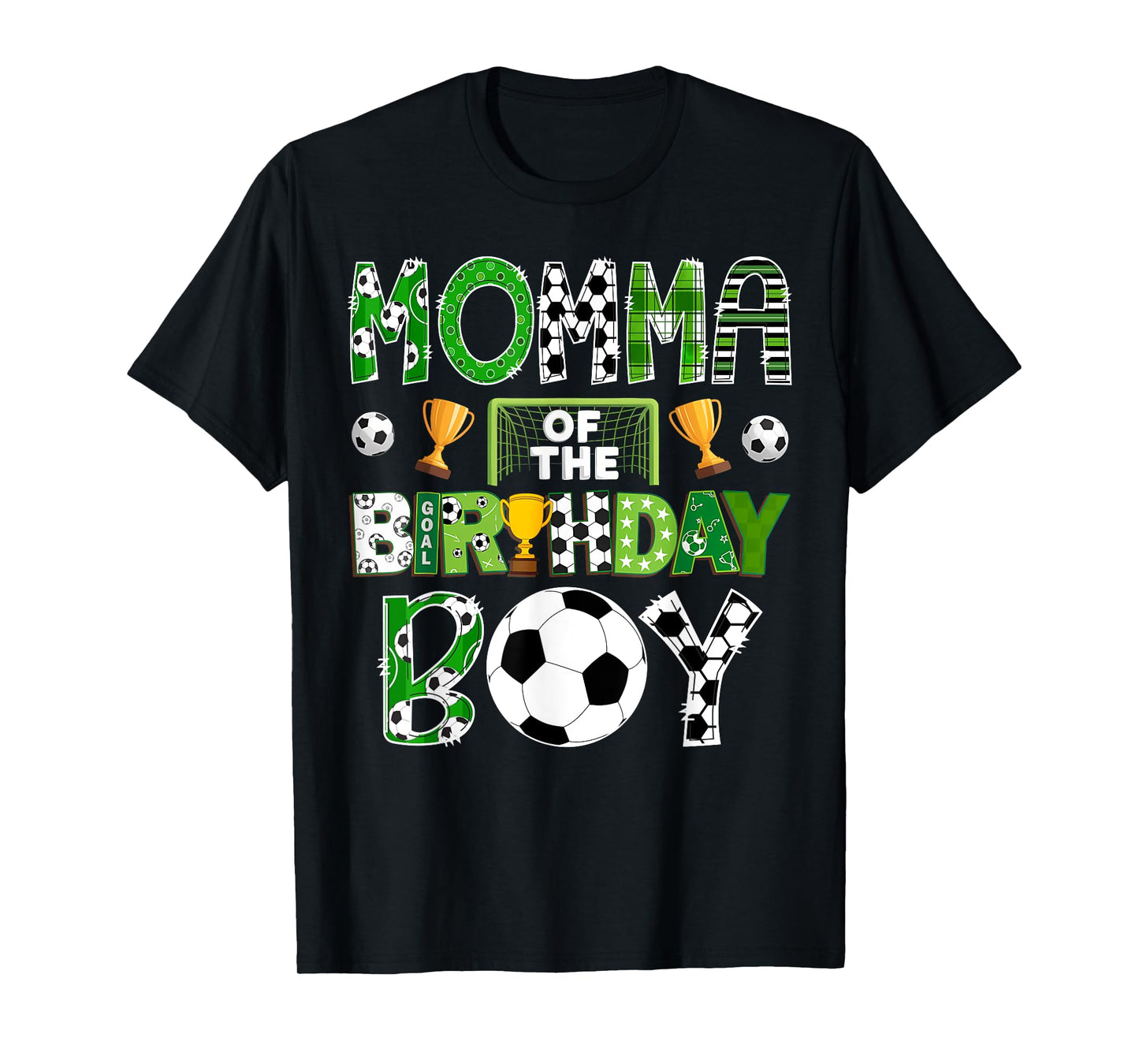 Momma Of The Birthday Boy Soccer Player Game Day T-Shirt