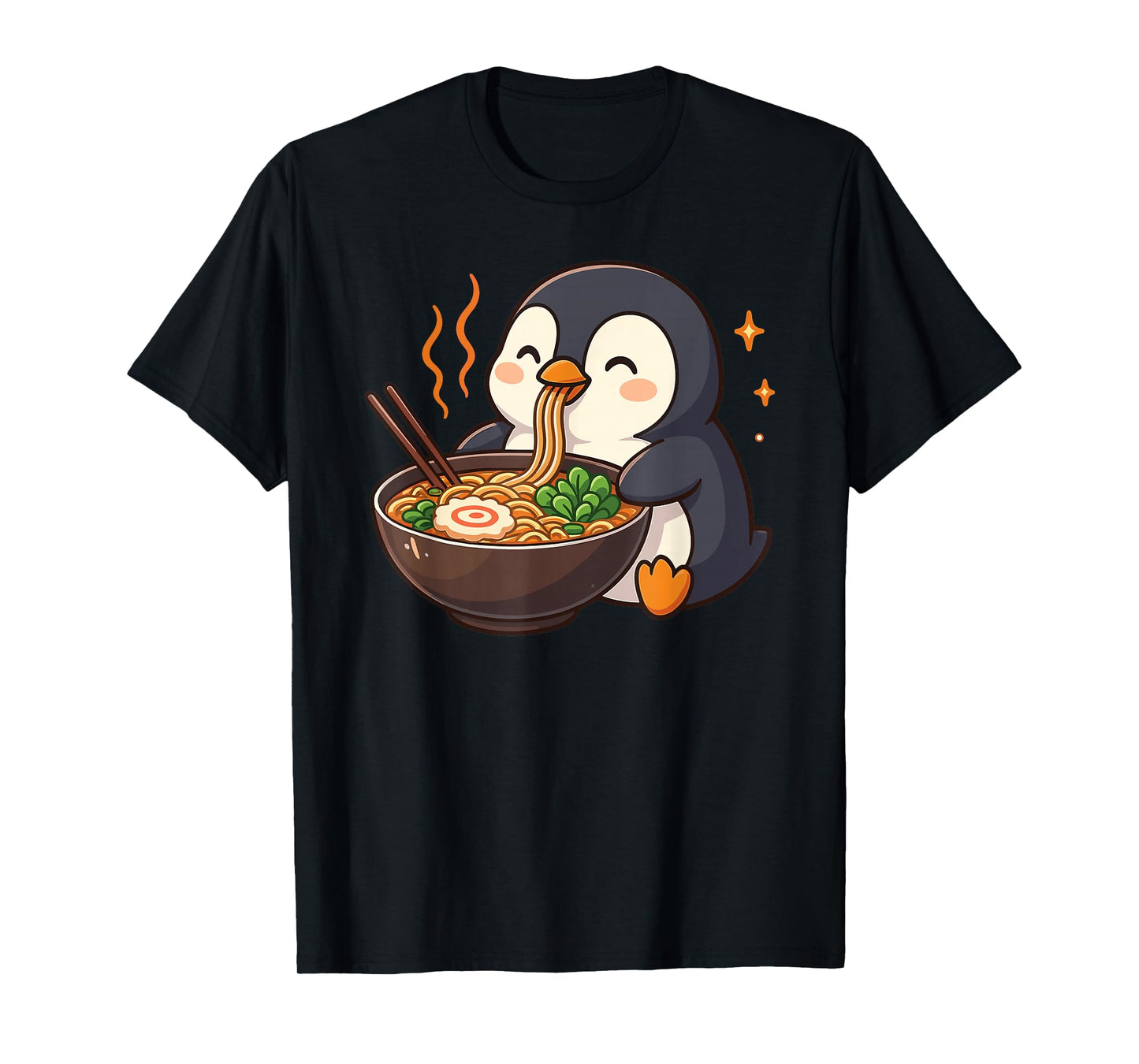 Penguin with Noodles Ramen Kawaii Penguin T-Shirt