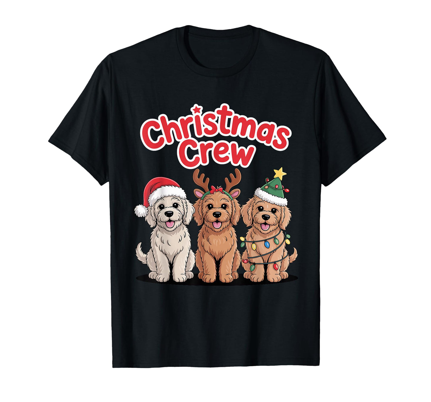 Christmas Crew Xmas Puppy Dog Funny Christmas Goldendoodle T-Shirt