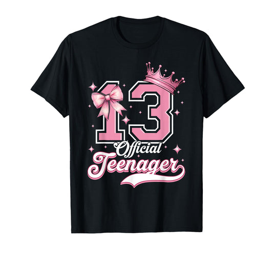 13 Year Old Coquette Bow Official Teenager 13th Birthday T-Shirt