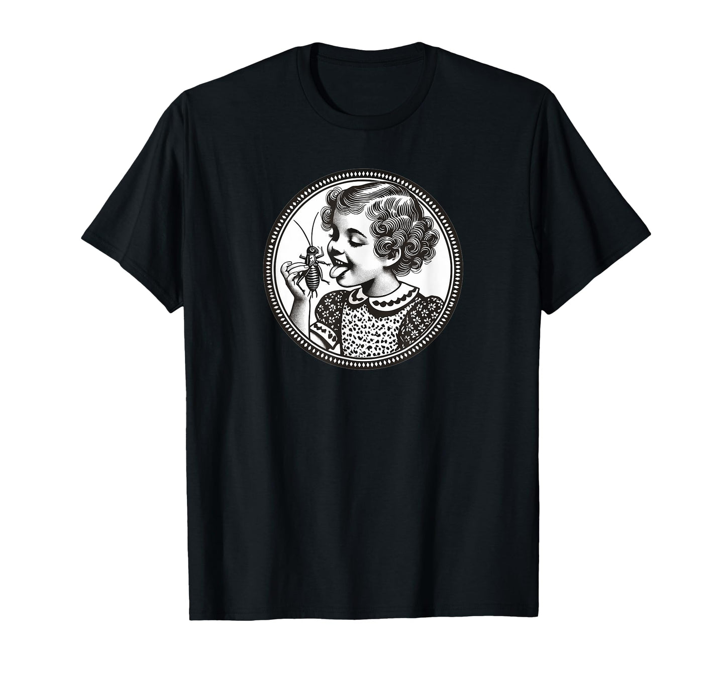 Vintage Dark Humor Bug Licker Retro Insect Art for Creepy T-Shirt