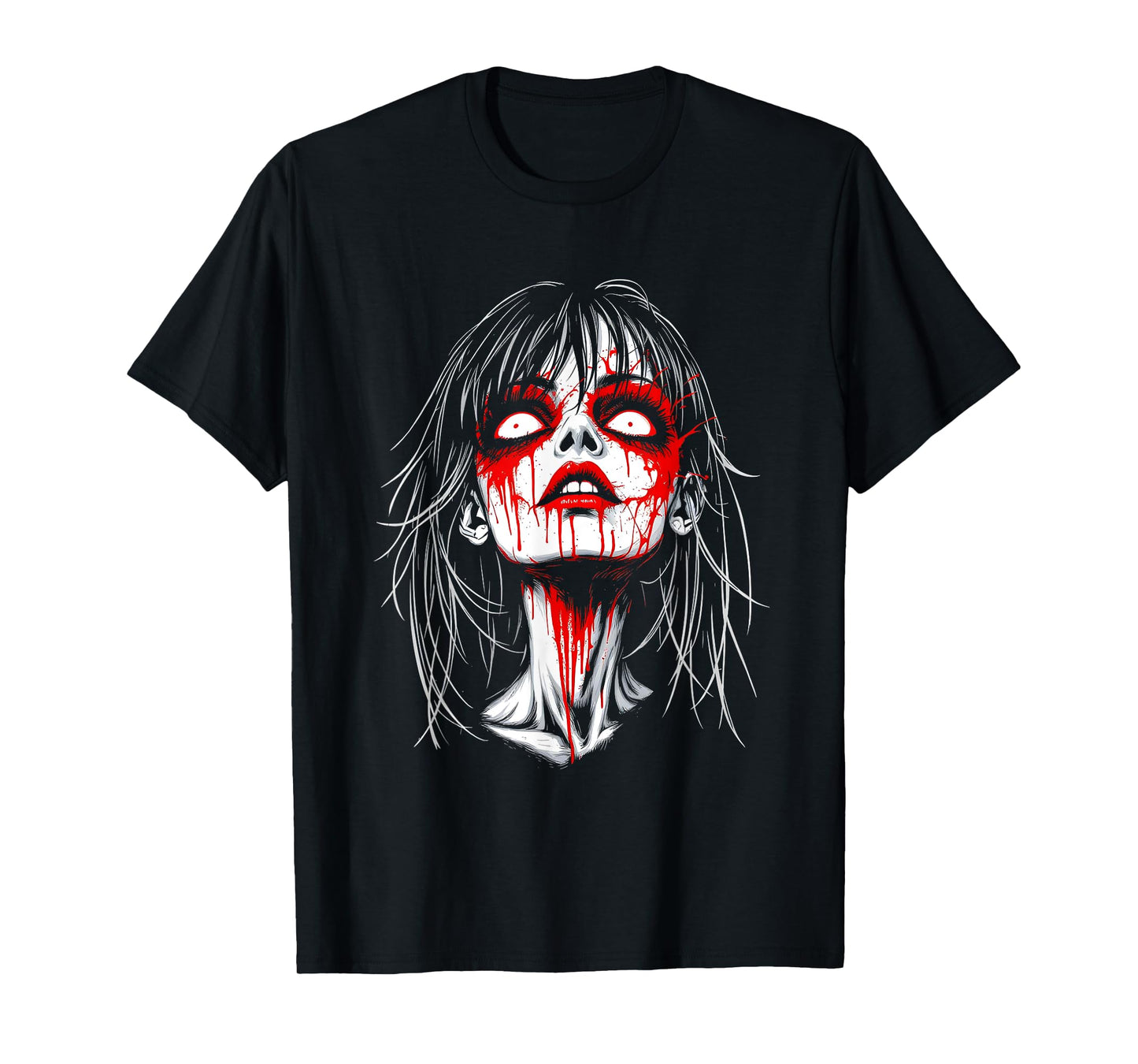 Horror Anime Manga Tee Gothic Outfit Japanese Chibi Girl T-Shirt