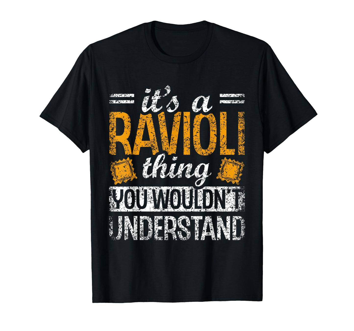 Lover Raviolis Ravioli Cute Pasta Unisex-Adult T-Shirt, Small, Black, Short Sleeve, Letter Print, Casual Humor, Modern, Pasta Lovers, Food Humor Enthusiasts