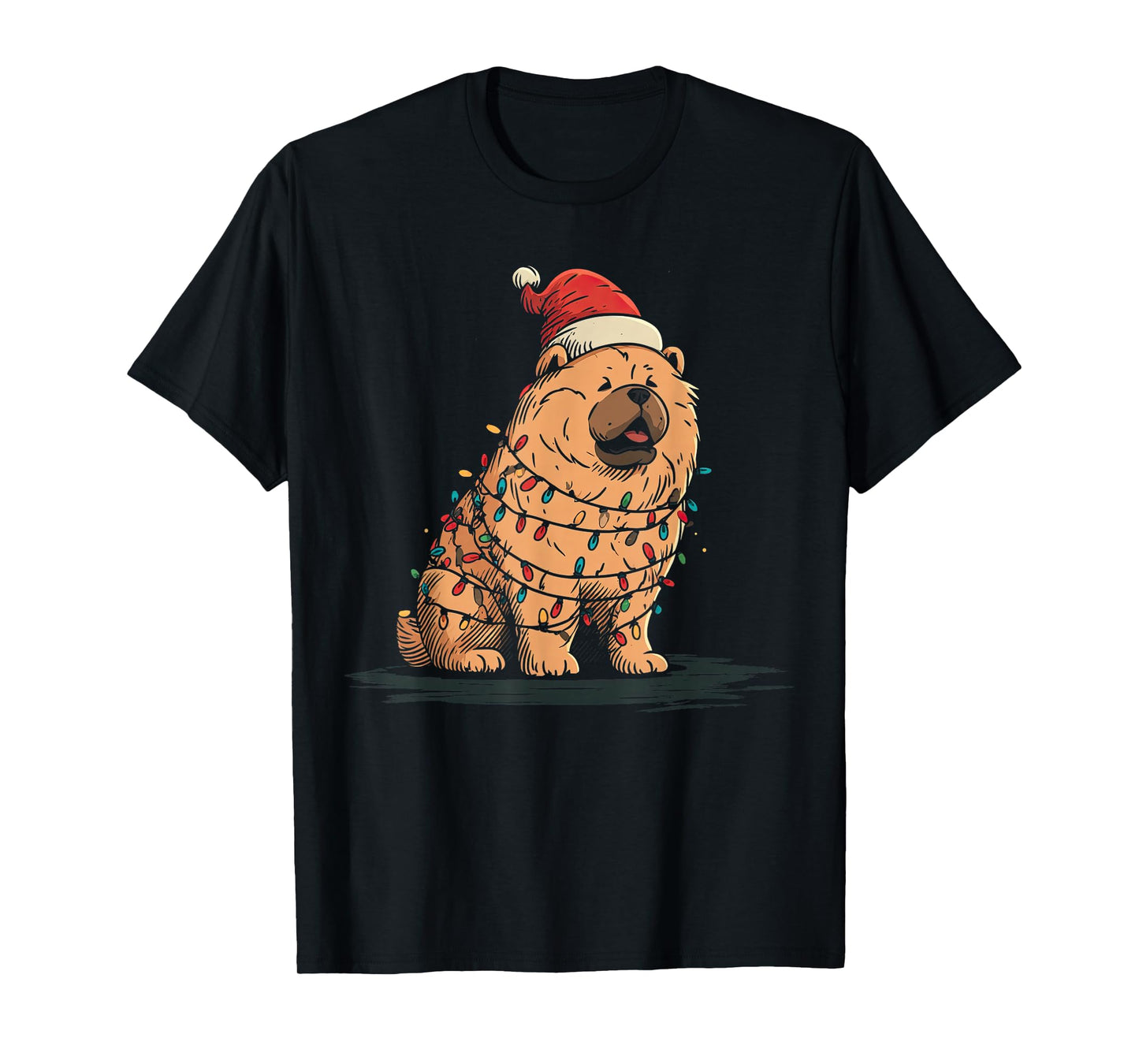 Funny Chow Chow Christmas Graphics Dog Lights Lover T-Shirt