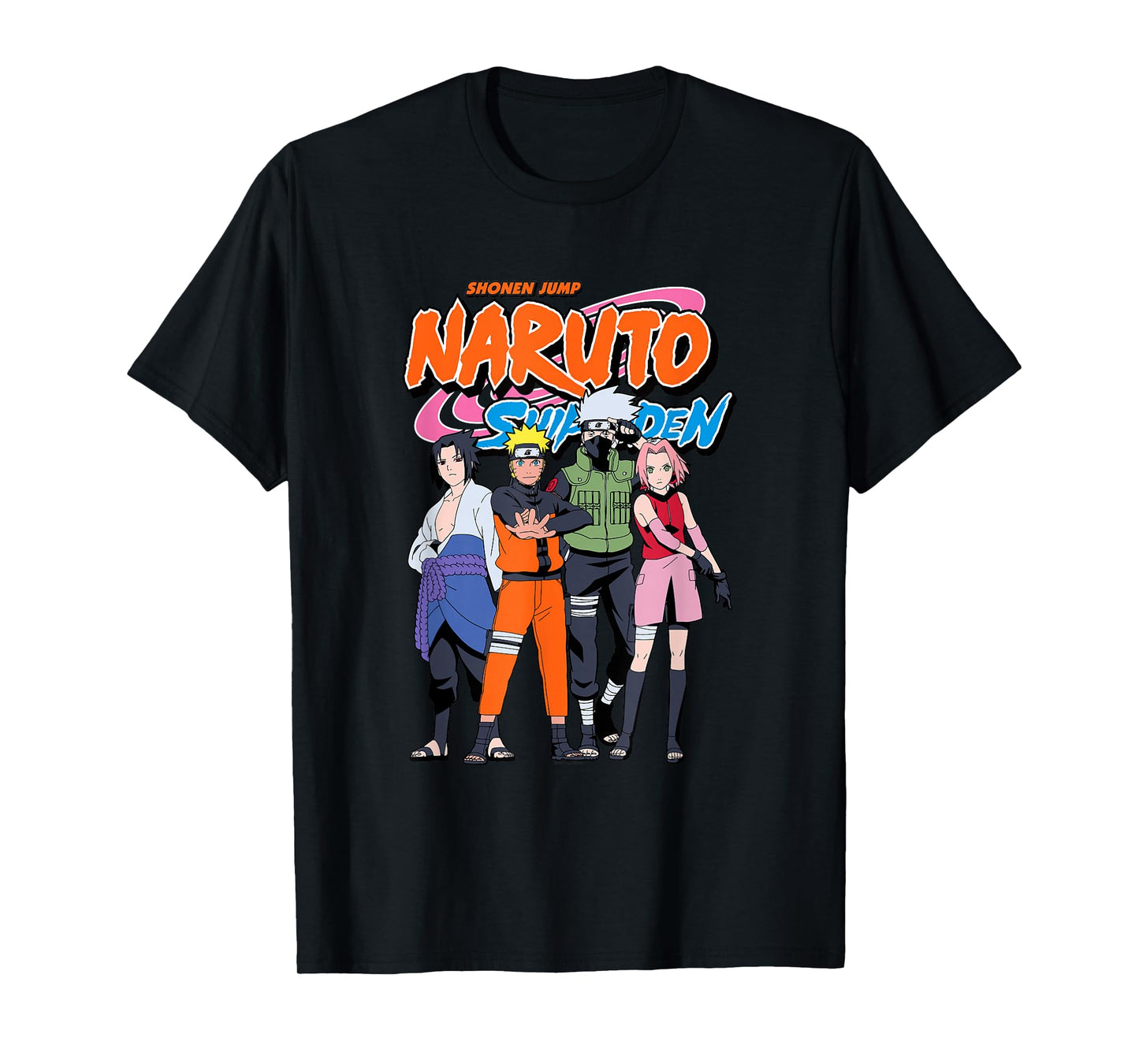 Naruto Shippuden Team 7 with Naruto Logo Anime T-Shirt
