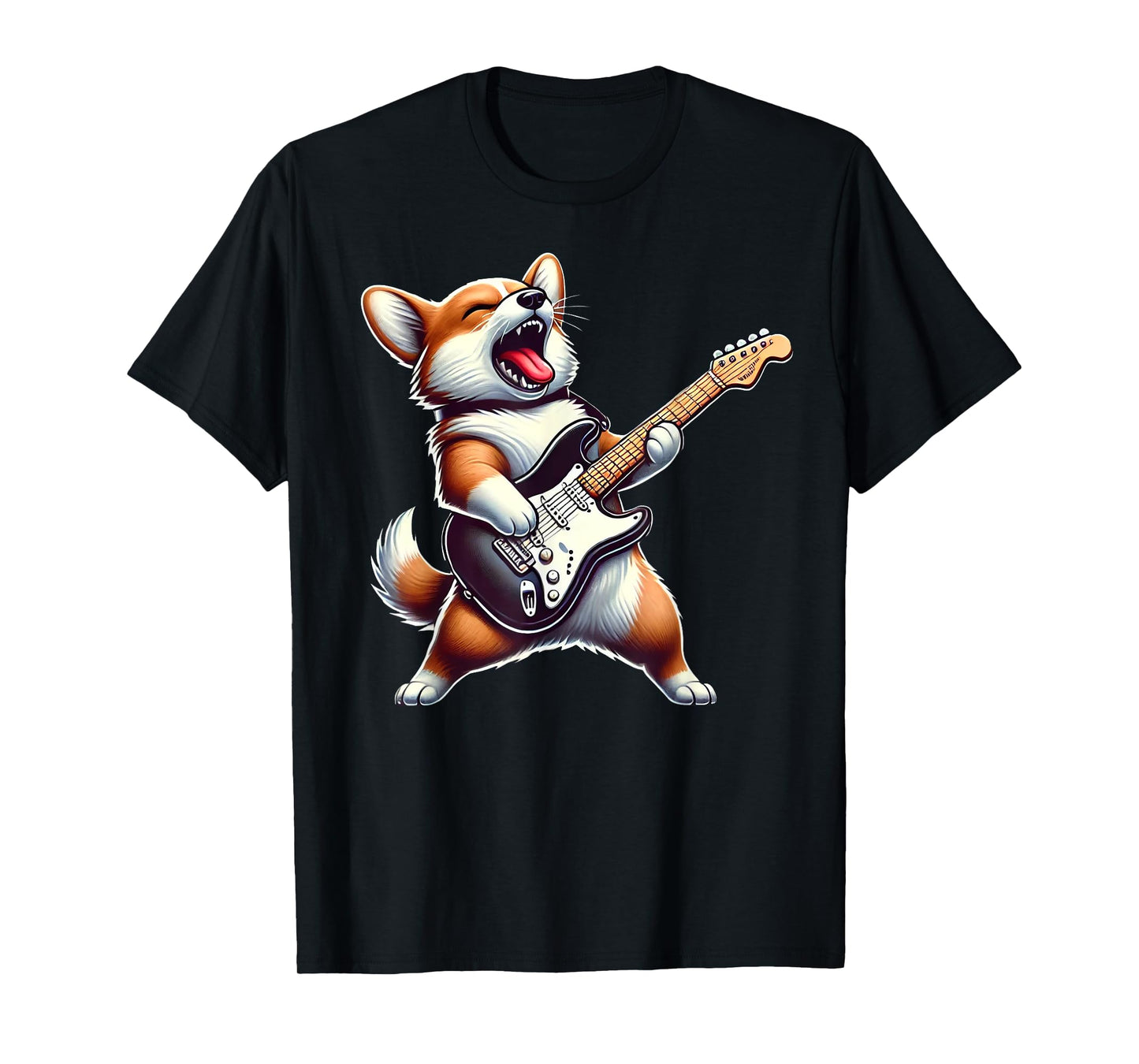 Dog Guitarist Pembroke Welsh Corgi Rock Lover T-Shirt