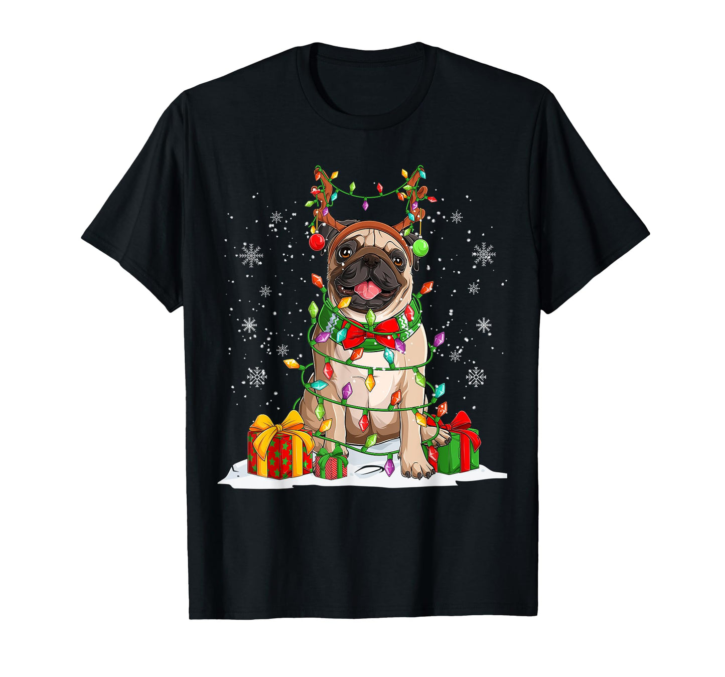 Ugly Pug Christmas Sweater Pajama For Women Men Family T-Shirt
