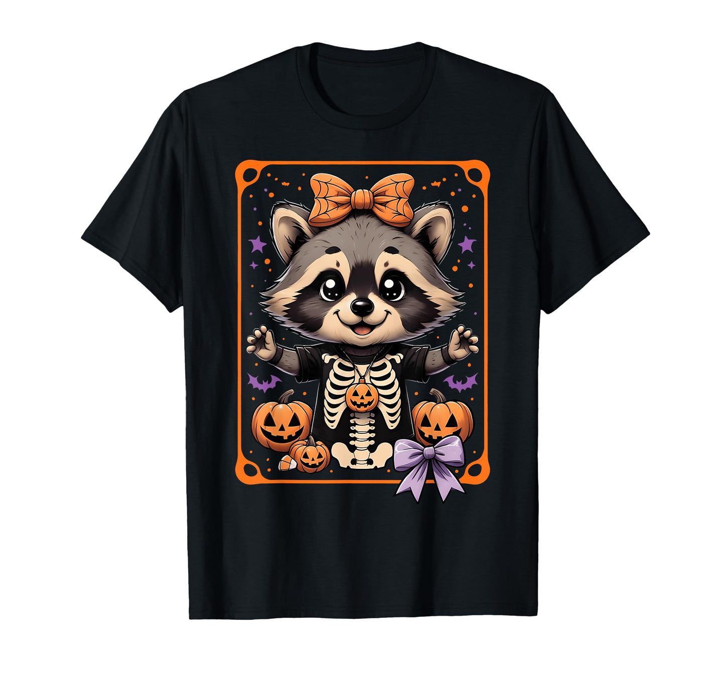 Girls Raccoon Feral Halloween Spooky Halloween Matching Kids T-Shirt