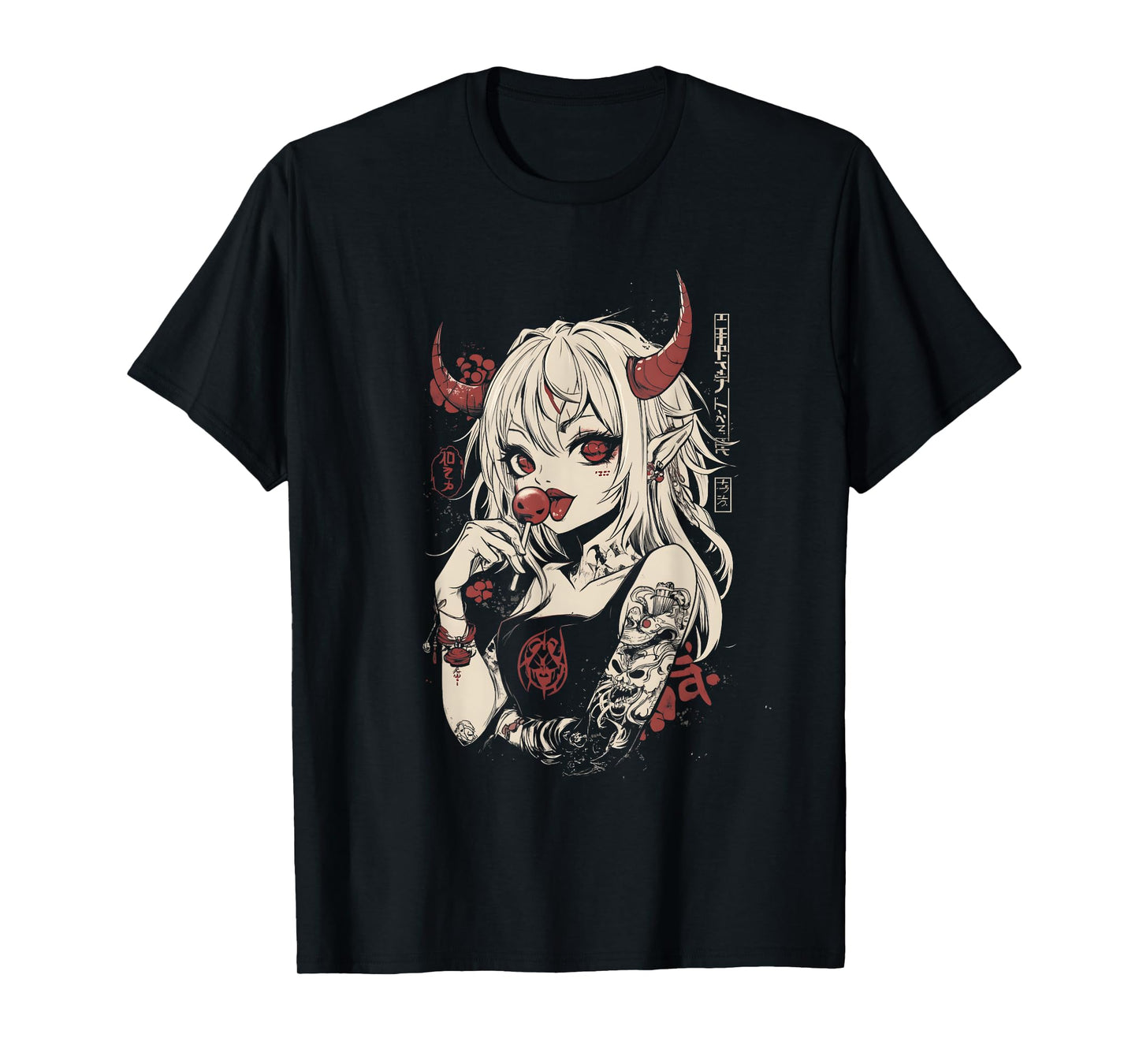 Goth Grunge Girl Waifu Demon Anime Horror Alt Aesthetic T-Shirt