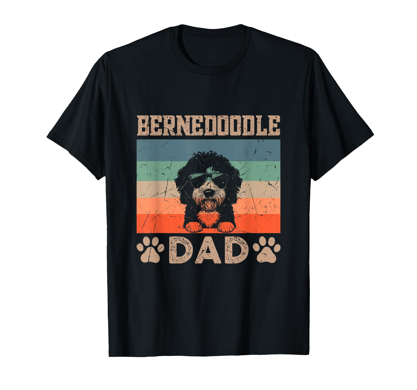 Vintage Bernedoodle Dad Gifts Funny Dog Dad Father's Day Men Women Girls Kids T-Shirt