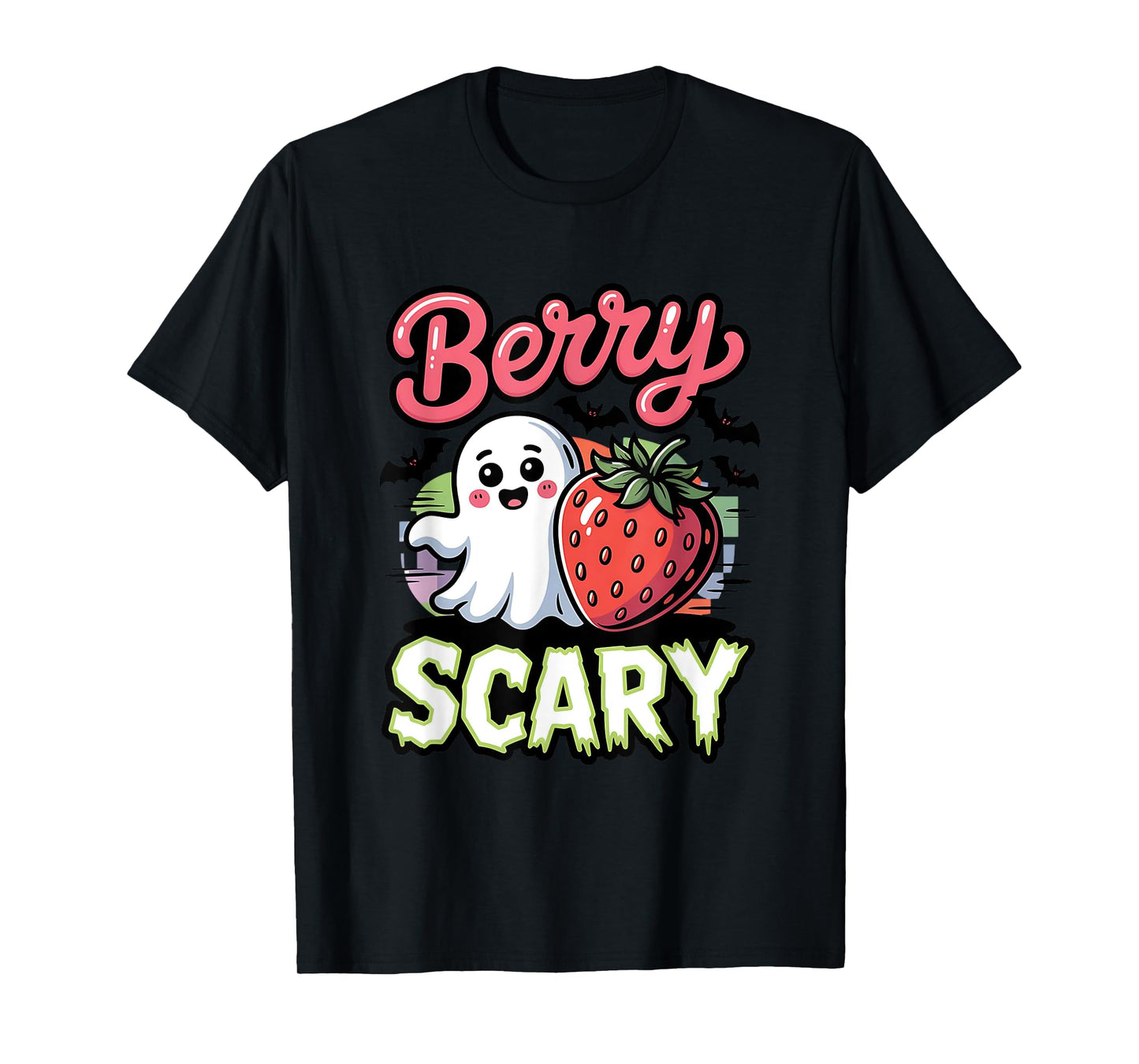 Berry Scary Cute Kids Ghost Strawberry Halloween Costume T-Shirt