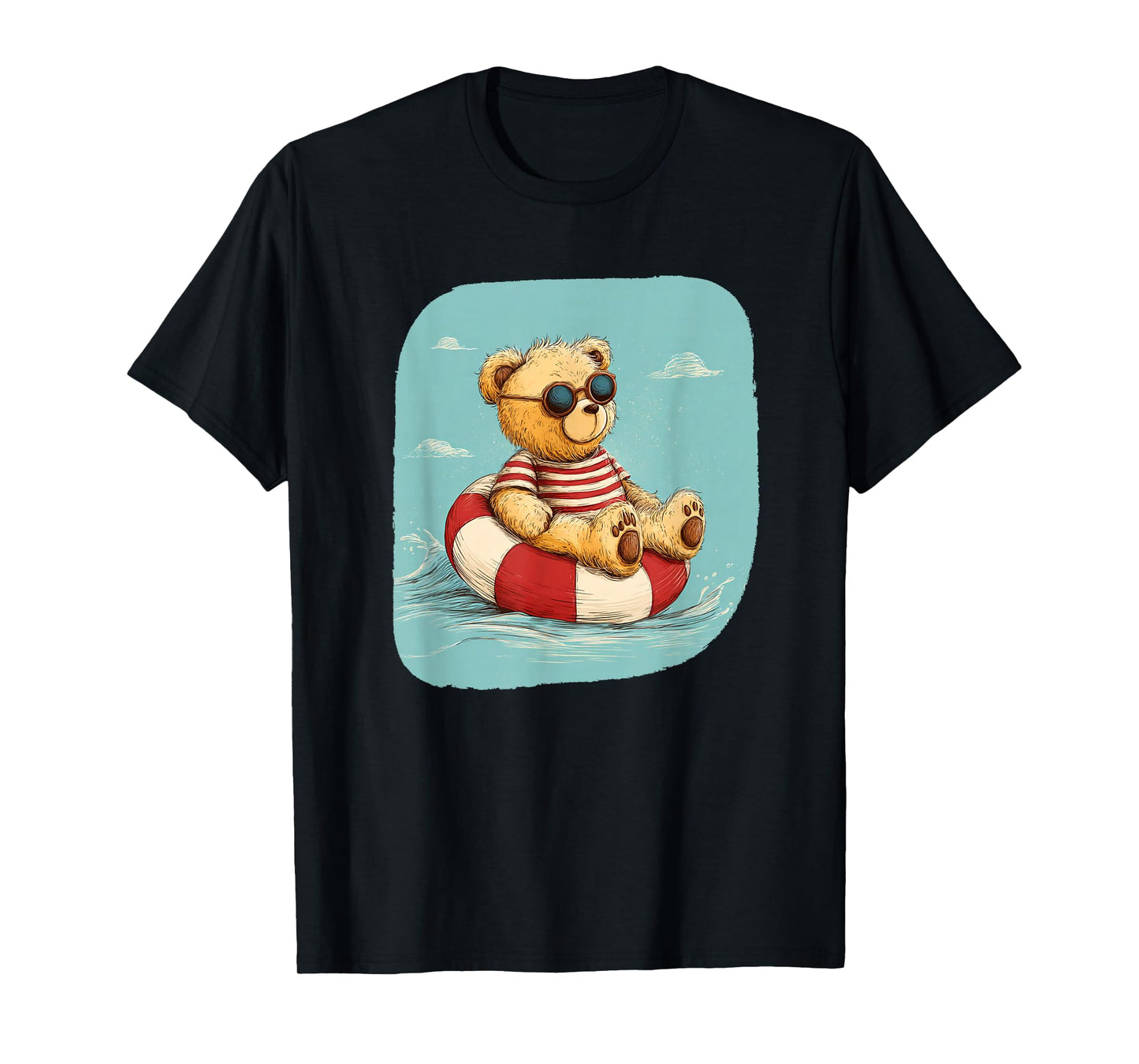 Vacation Pool Ring Costume with Funny Teddy Bear T-Shirt
