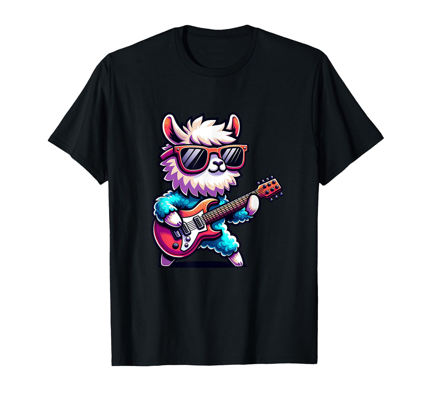 Cool Llama with E-Guitar T-Shirt