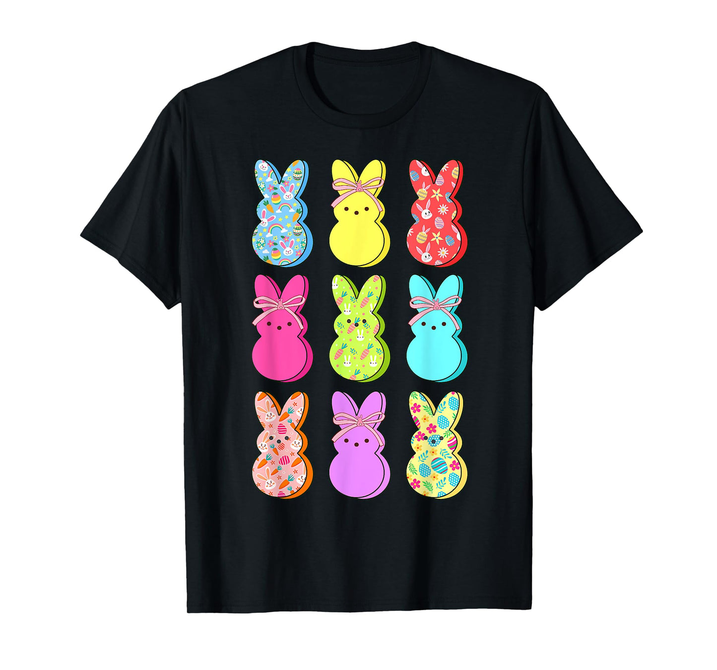 Easter Bunny Floral Flower Bow Rabbit Lover Women Girls Kids T-Shirt