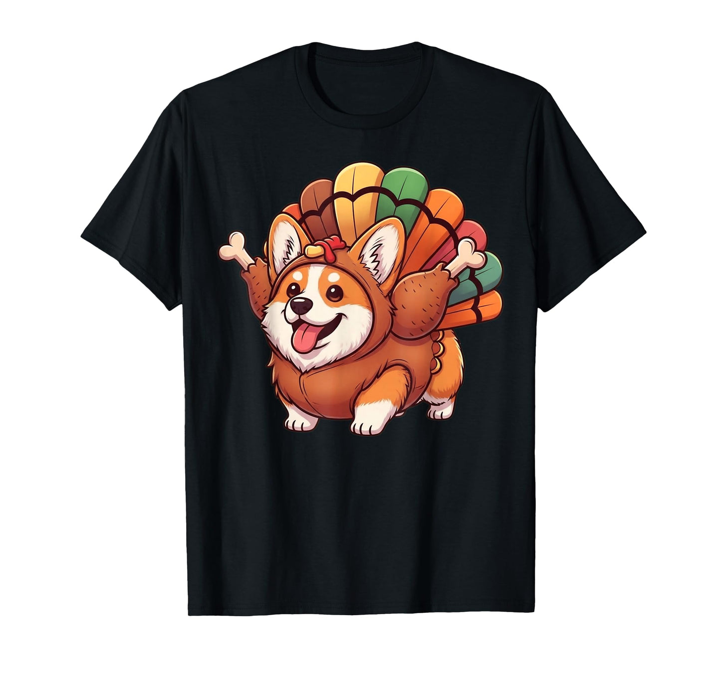 Funny Corgi Turkey Costume Thanksgiving Dog T-Shirt