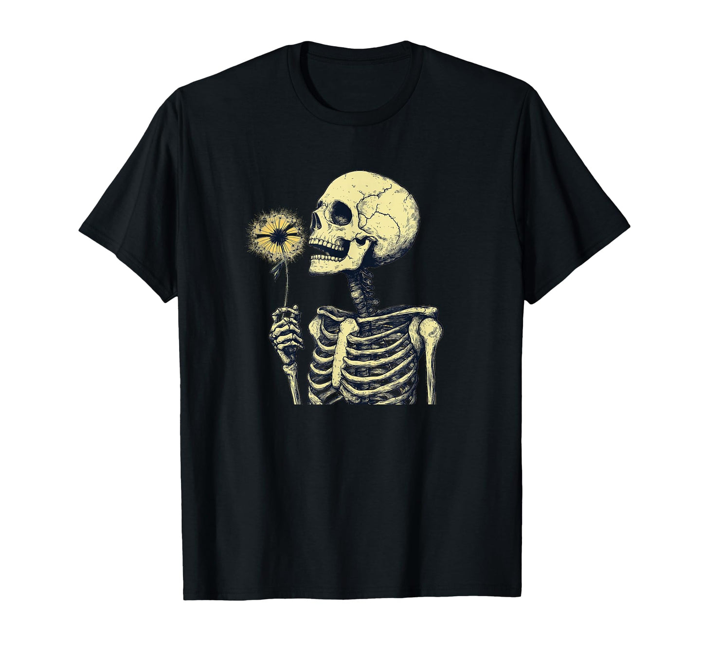 Bones and Blossoms in the Breeze for Skeleton Dandelion T-Shirt