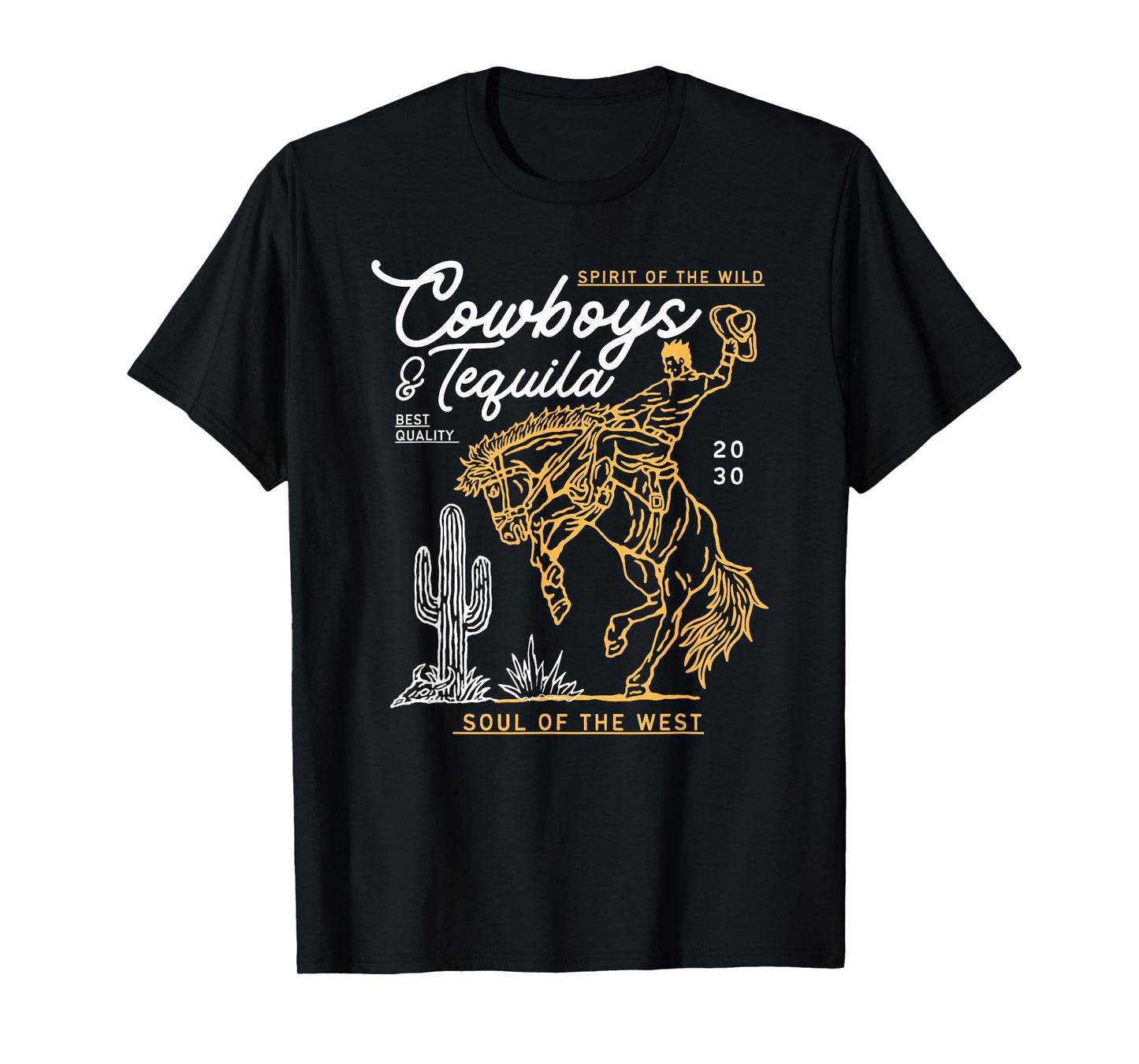 Cowboys and Tequila Country Rodeo Vintage Horse Riding Texas T-Shirt