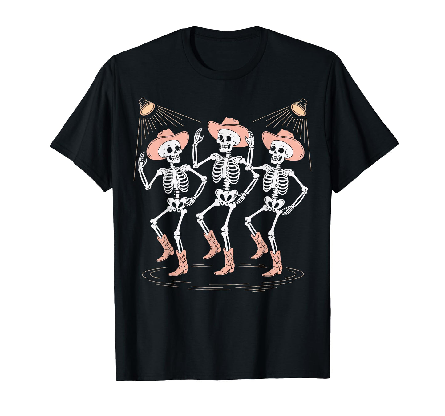Skeleton Line Dance Halloween Western T-Shirt