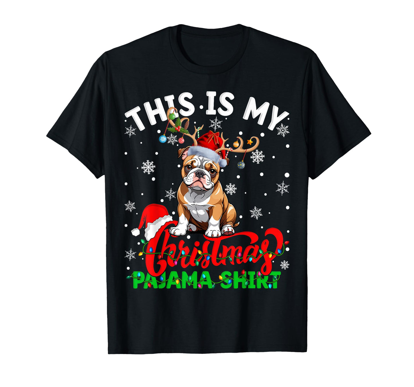 This is My American Bulldog Ugly Christmas Pajama Sweater T-Shirt