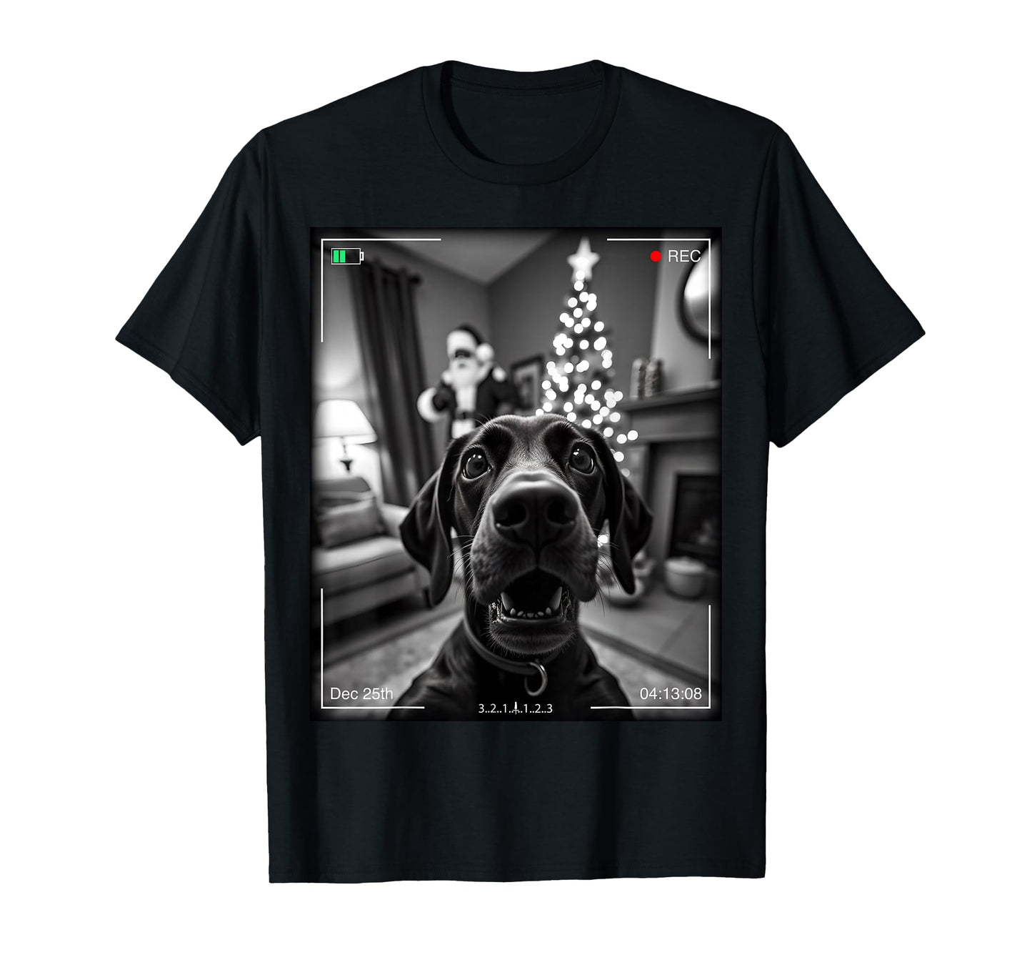 German Shorthaired Pointer Catches Santa On Camera Xmas T-Shirt
