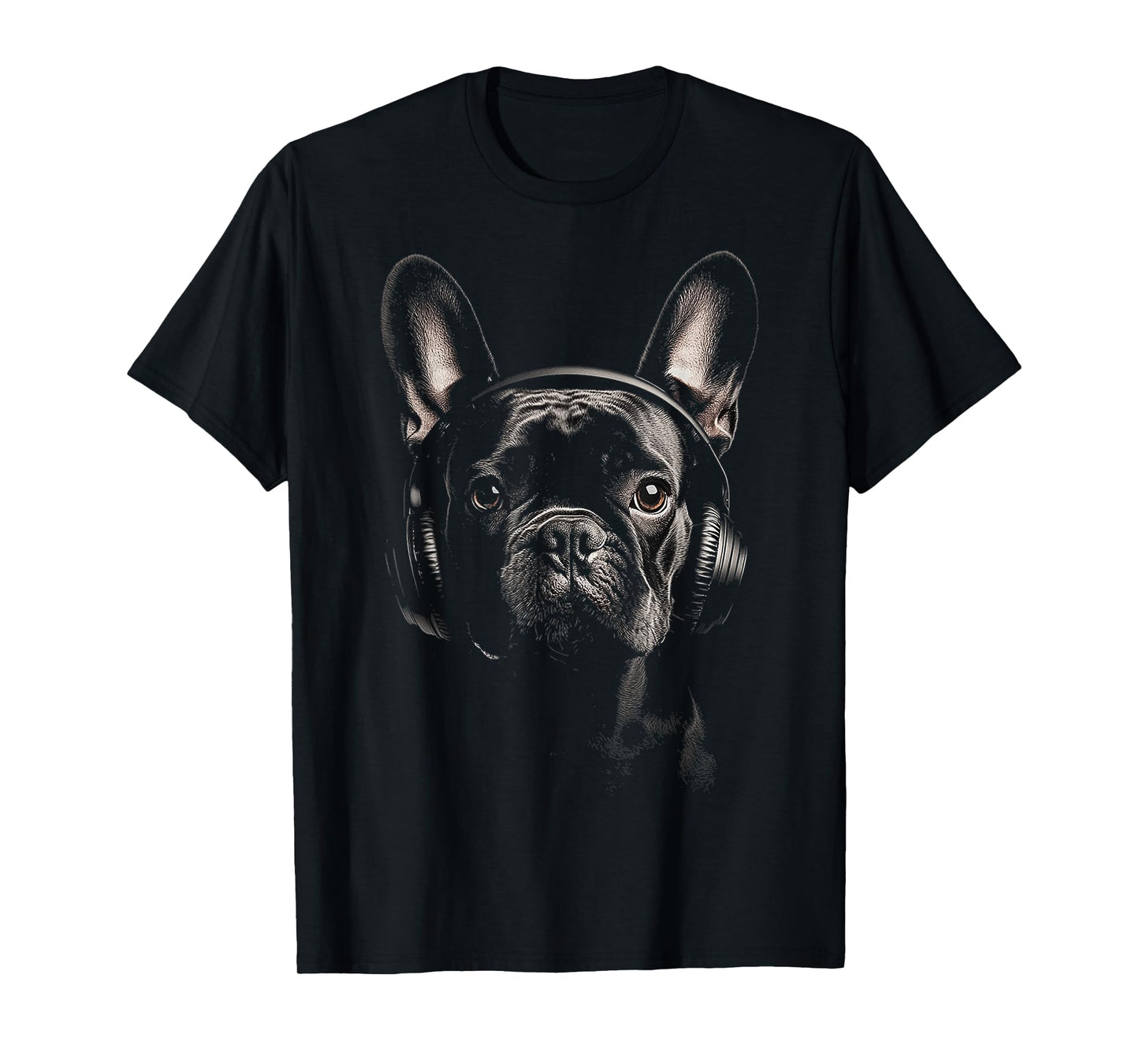 French Bulldog Dog Pet Art Music Headphone French Bulldog T-Shirt for Men Women Kids
