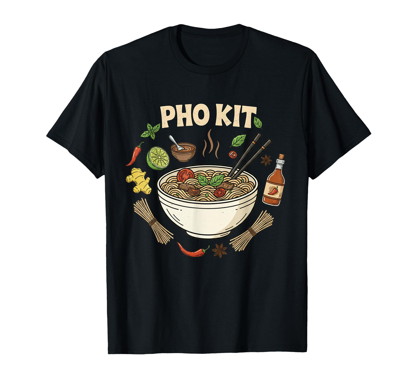 Pho Kit Ingredients - Asian Vietnamese Noodle Soup T-Shirt