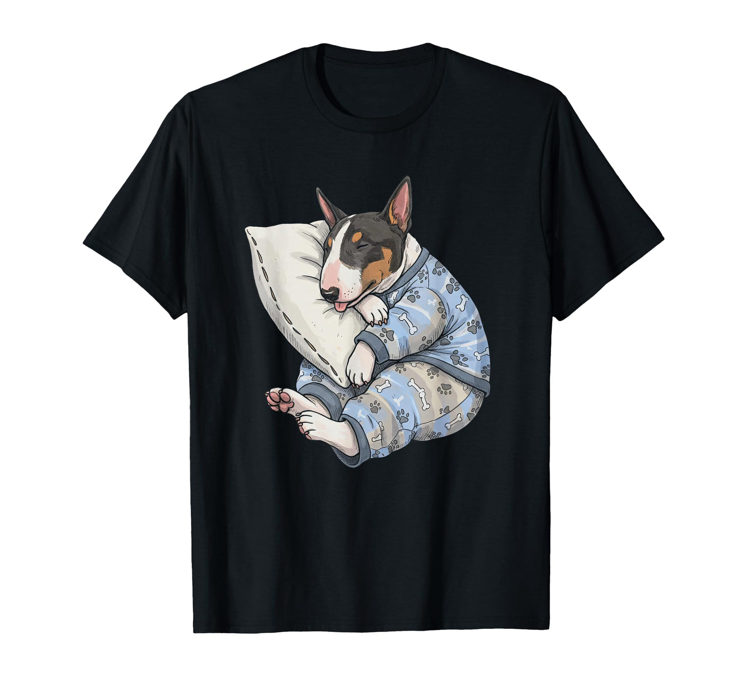 Funny Sleepy Bull Terrier Pajama Men Women Kids T-Shirt
