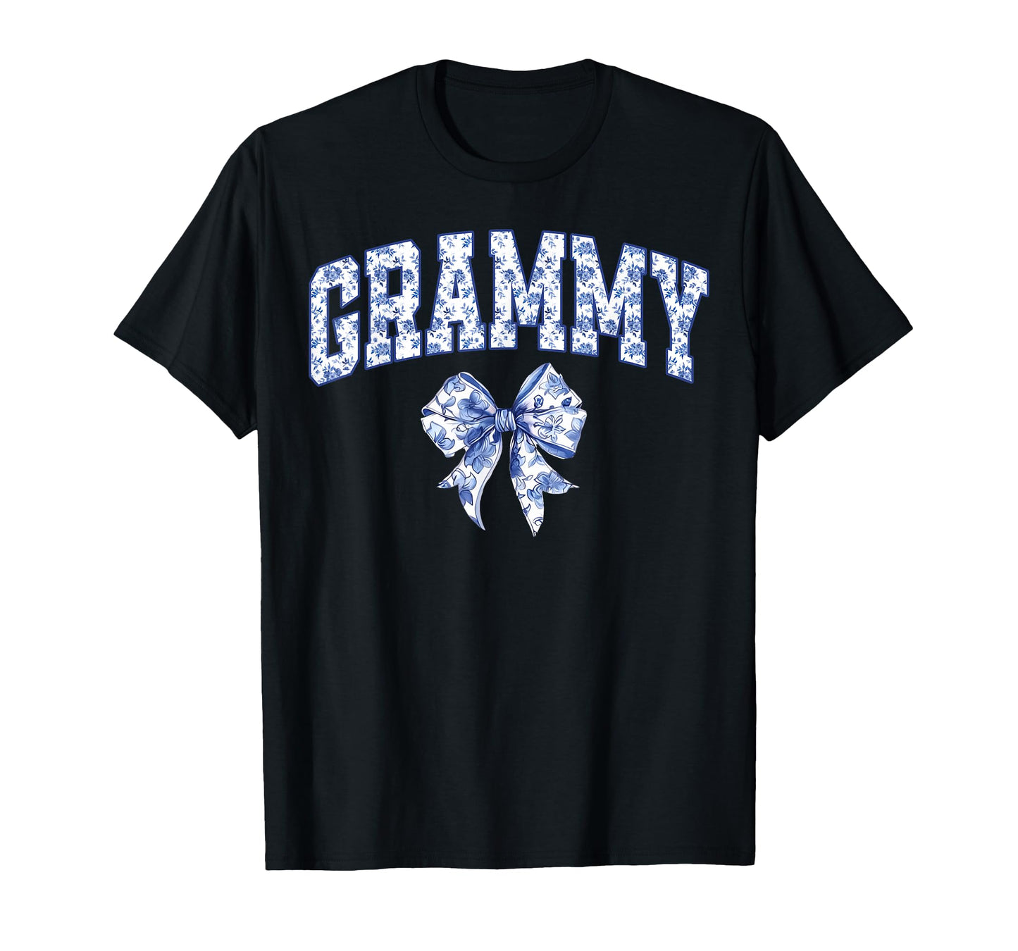 Grammy Coquette Toile Blue Bow Floral Family Matching T-Shirt