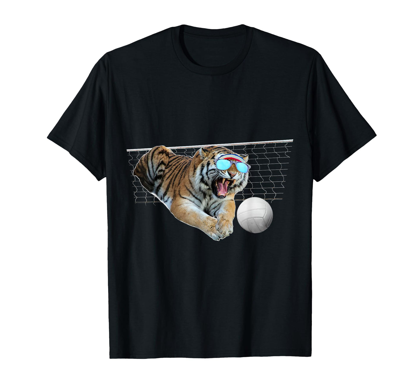 Tiger Tigers Dog Dogs Playing Volleyball, Funny Cute T-Shirt for Men Women Kids