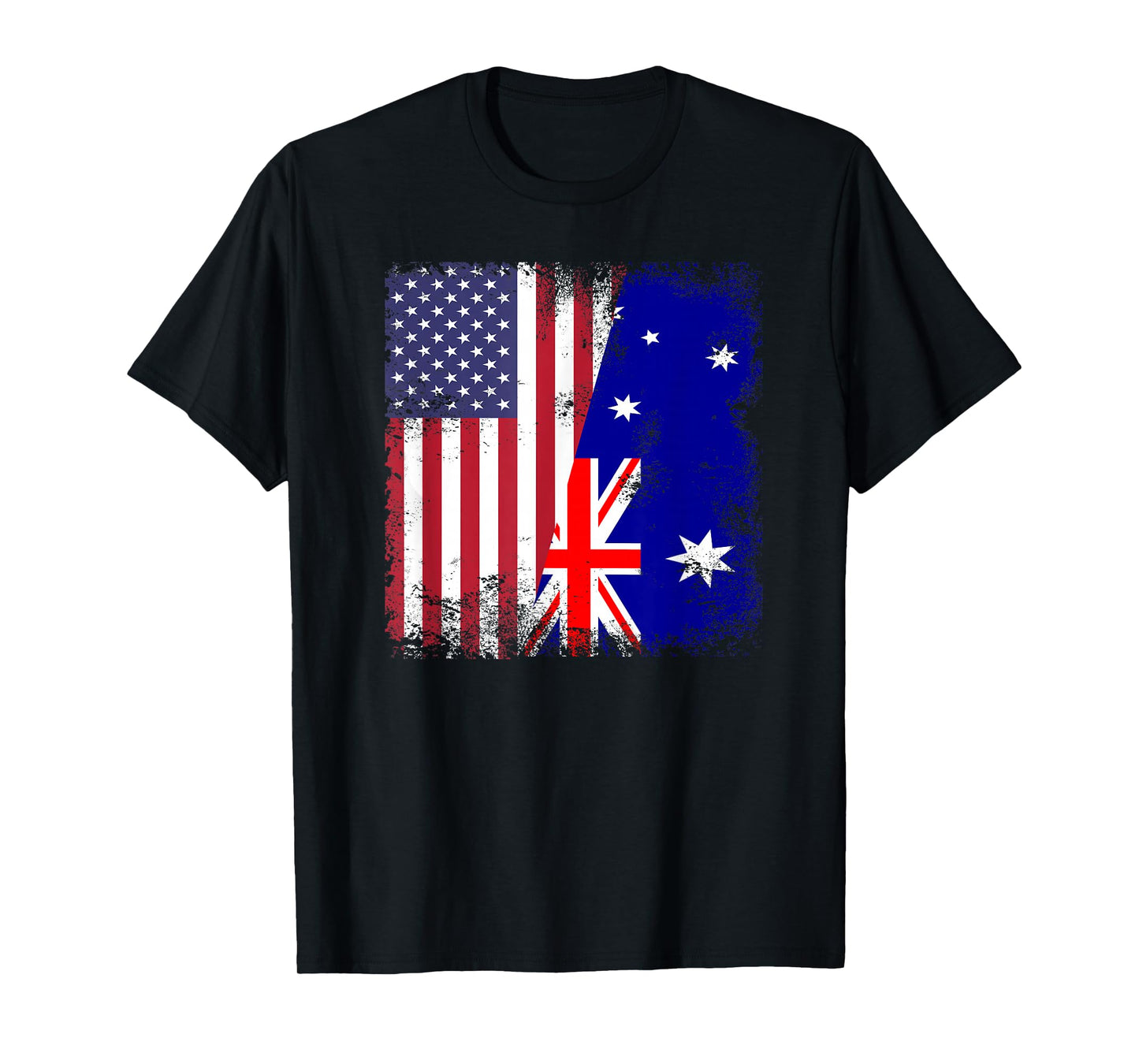 Half Australian Flag T-Shirt | Vintage Australia USA Gift T-Shirt