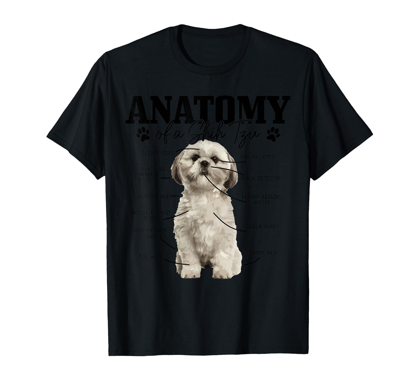 Anatomy Of A Shih Tzu Dog Funny Cute Shih Tzu Mom Dad T-Shirt