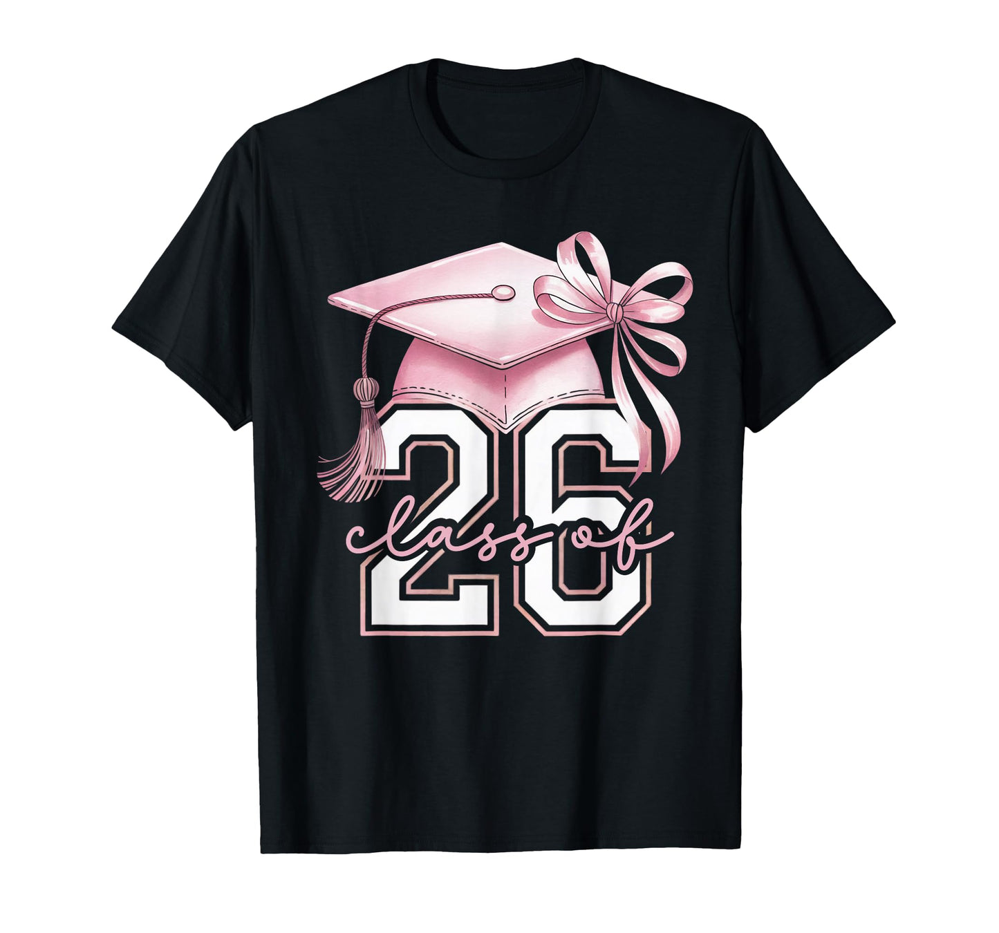 Pink Coquette Bow Senior Class of 2026 Senior Girls T-Shirt