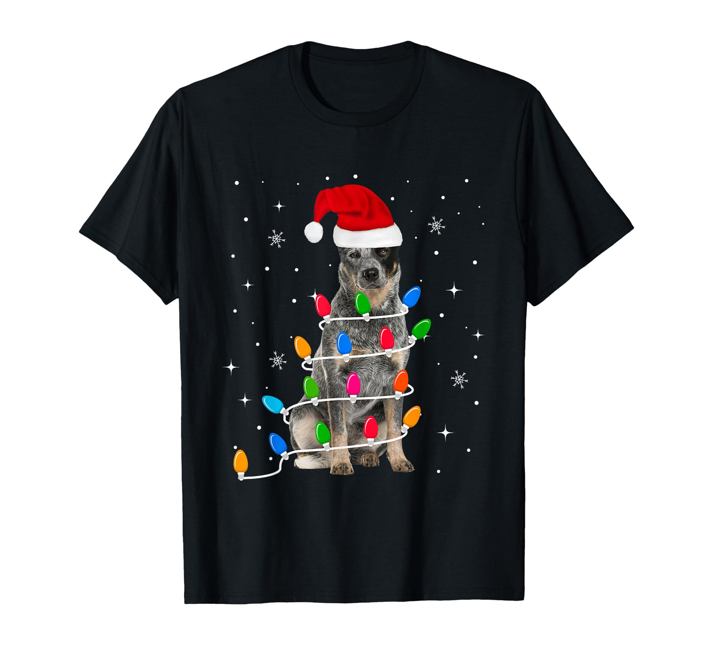 Funny Australian Cattle Dog Christmas Light Gifts Xmas T-Shirt