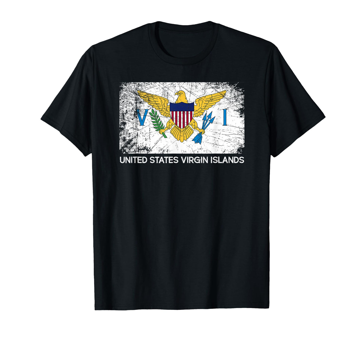 USVI Flag T-Shirt | Vintage Made In U.S. Virgin Islands Gift T-Shirt