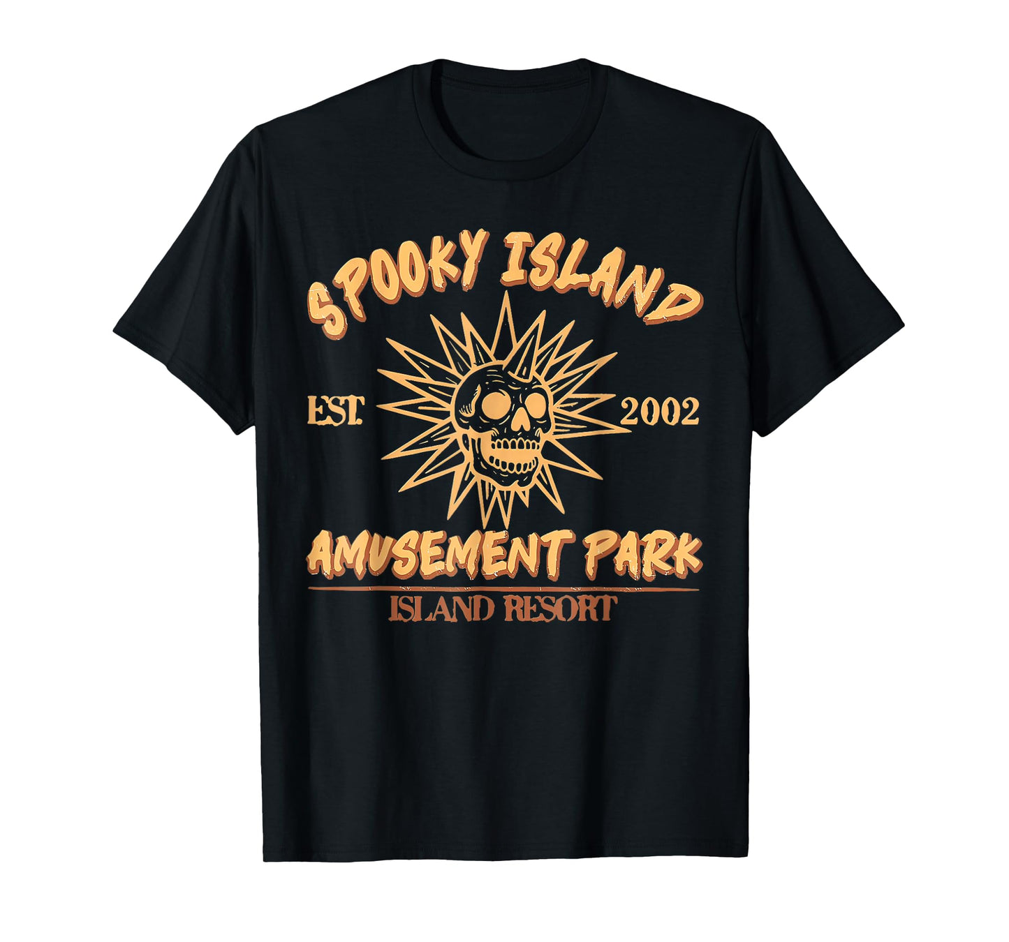 Spooky Island Est 2002 Amusement Park Skull Halloween T-Shirt