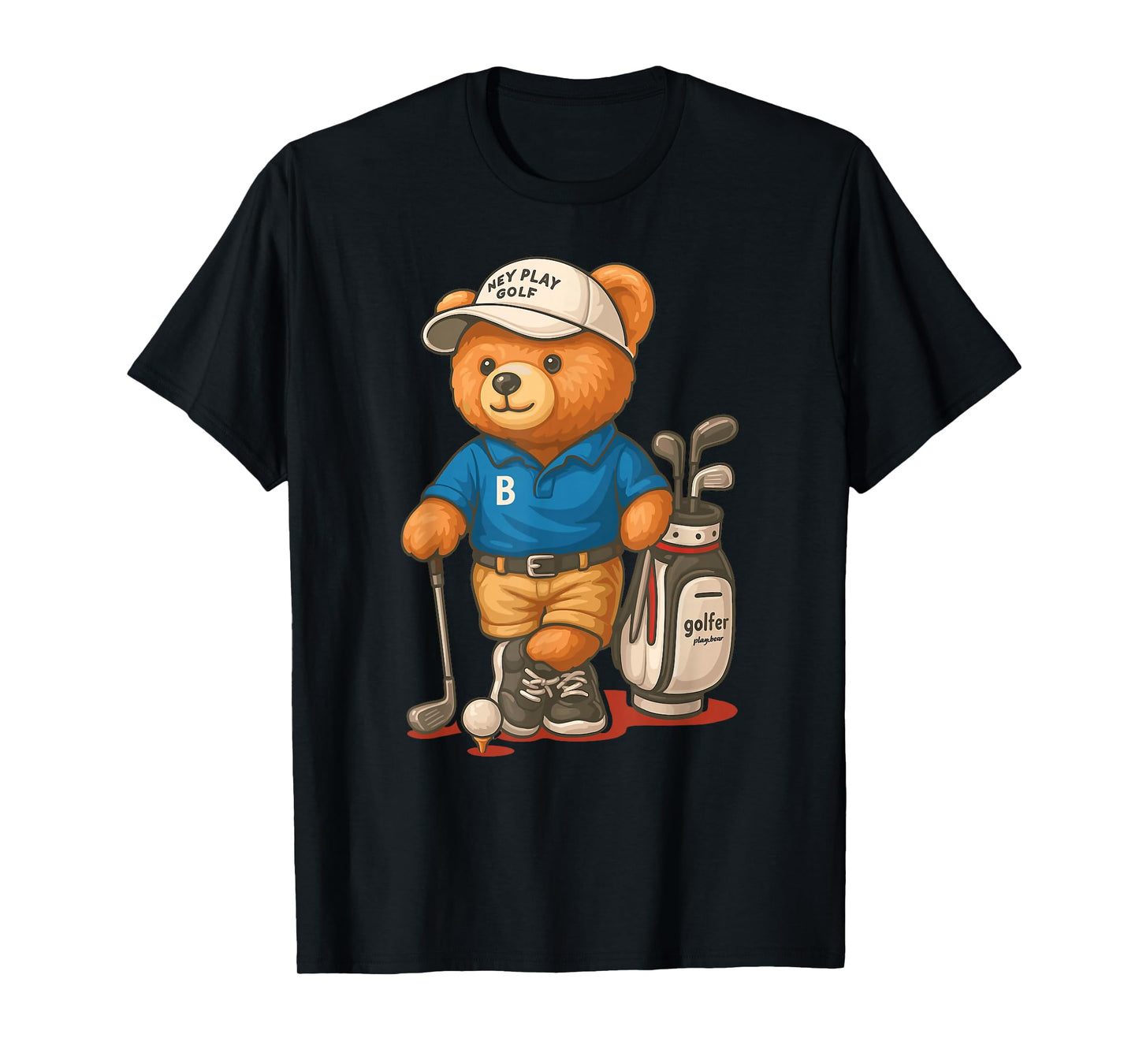 Funny Golf Accessories Golf Theme Teddy Bear Golf T-Shirt