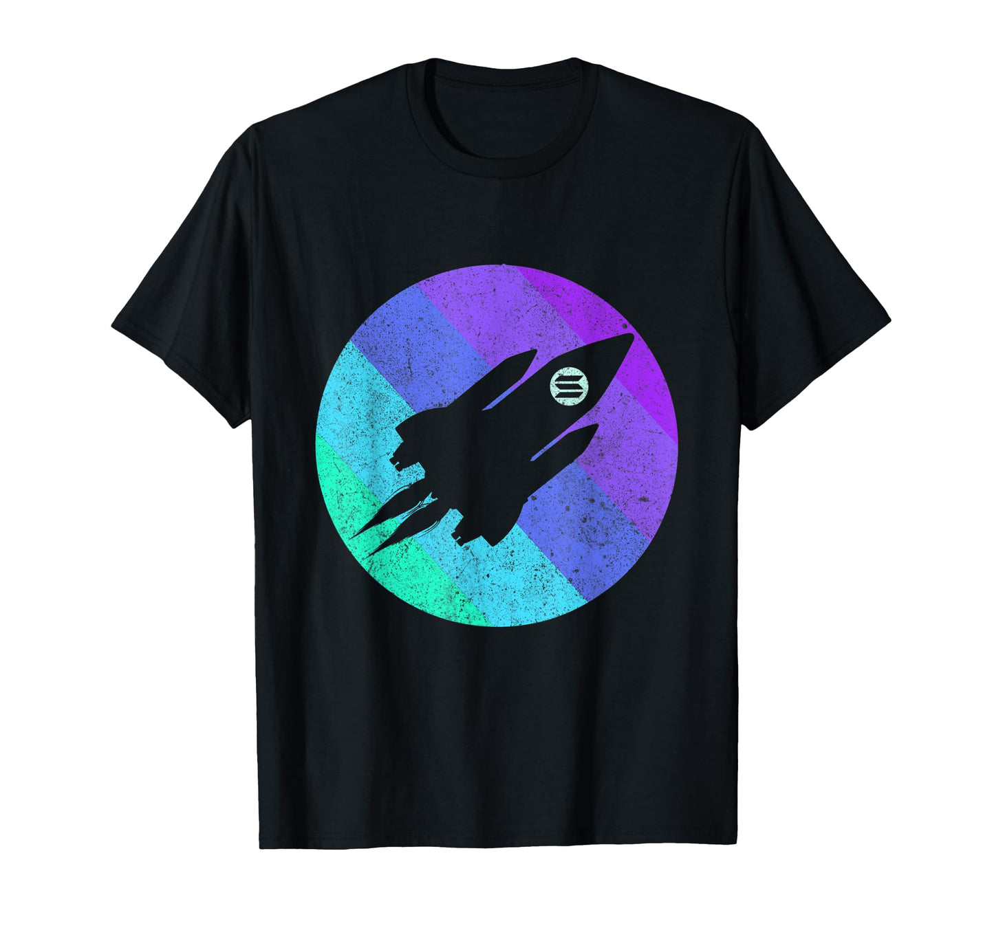 Solana To The Moon SOL Crypto Coin Spaceship | Retro Solana T-Shirt