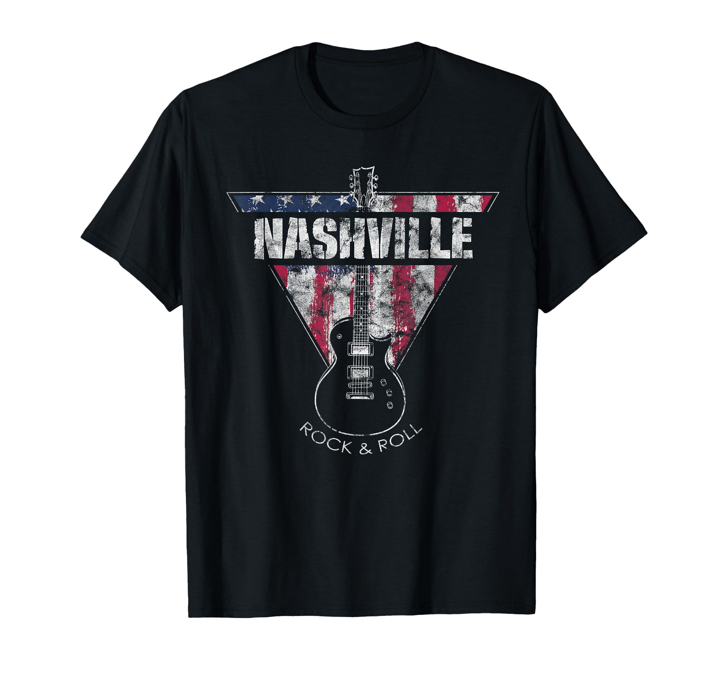 Nashville Souvenir Vintage American Flag Guitar Player T-Shirt
