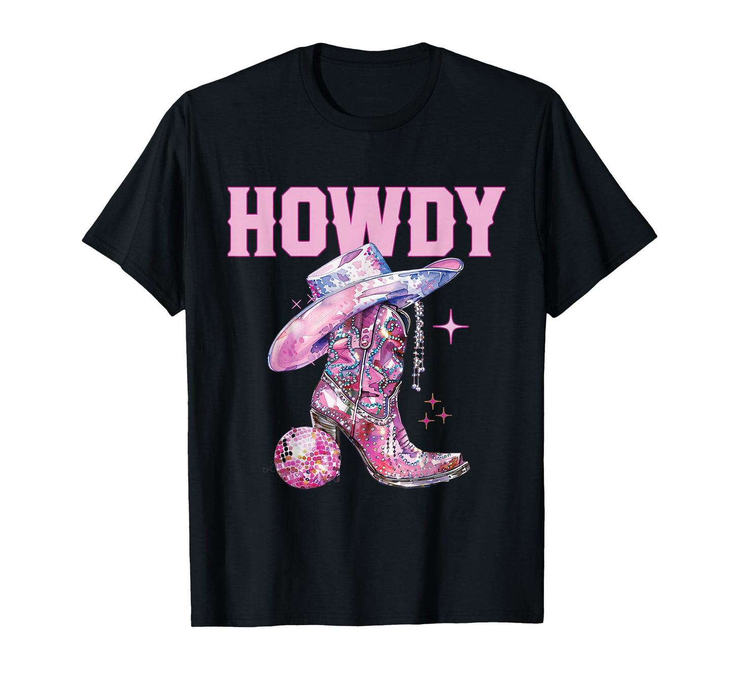 Howdy Southern Western Girl Country Rodeo Pink Cowgirl T-Shirt
