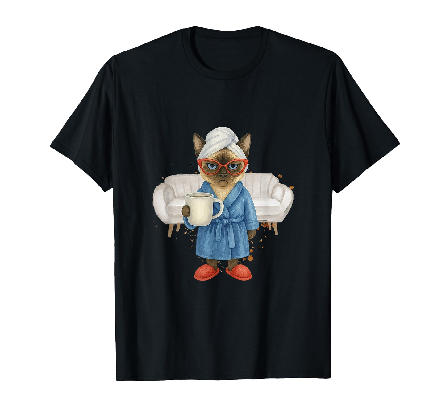 Siamese Cat Loves Coffee for Cat Lovers T-Shirt