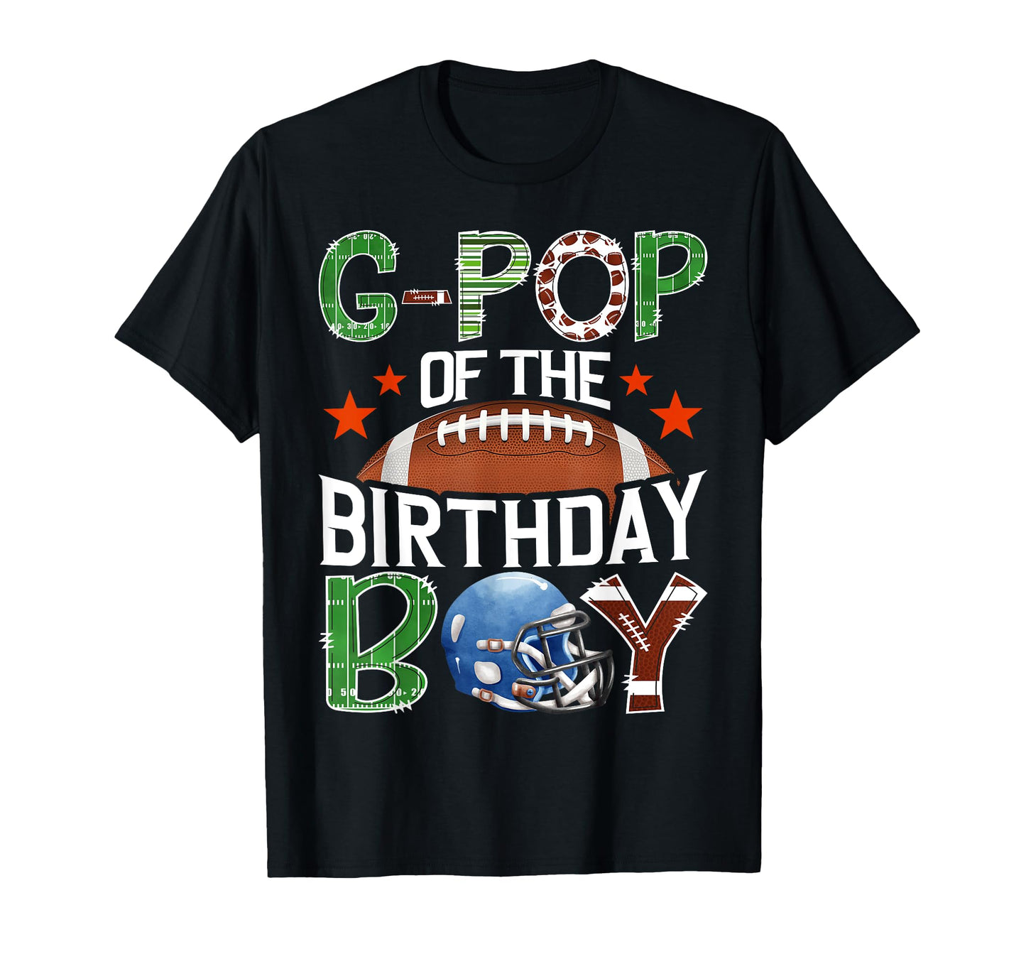 G-Pop Of The Birthday Boy Football 1St Year Down Birthday T-Shirt