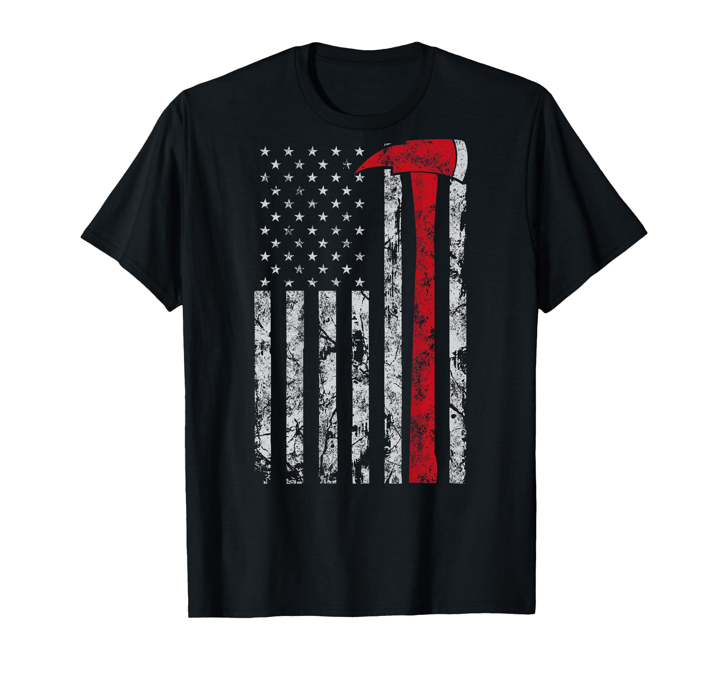 Thin red line Axe American Flag Patriot Firefighter Gift T-Shirt