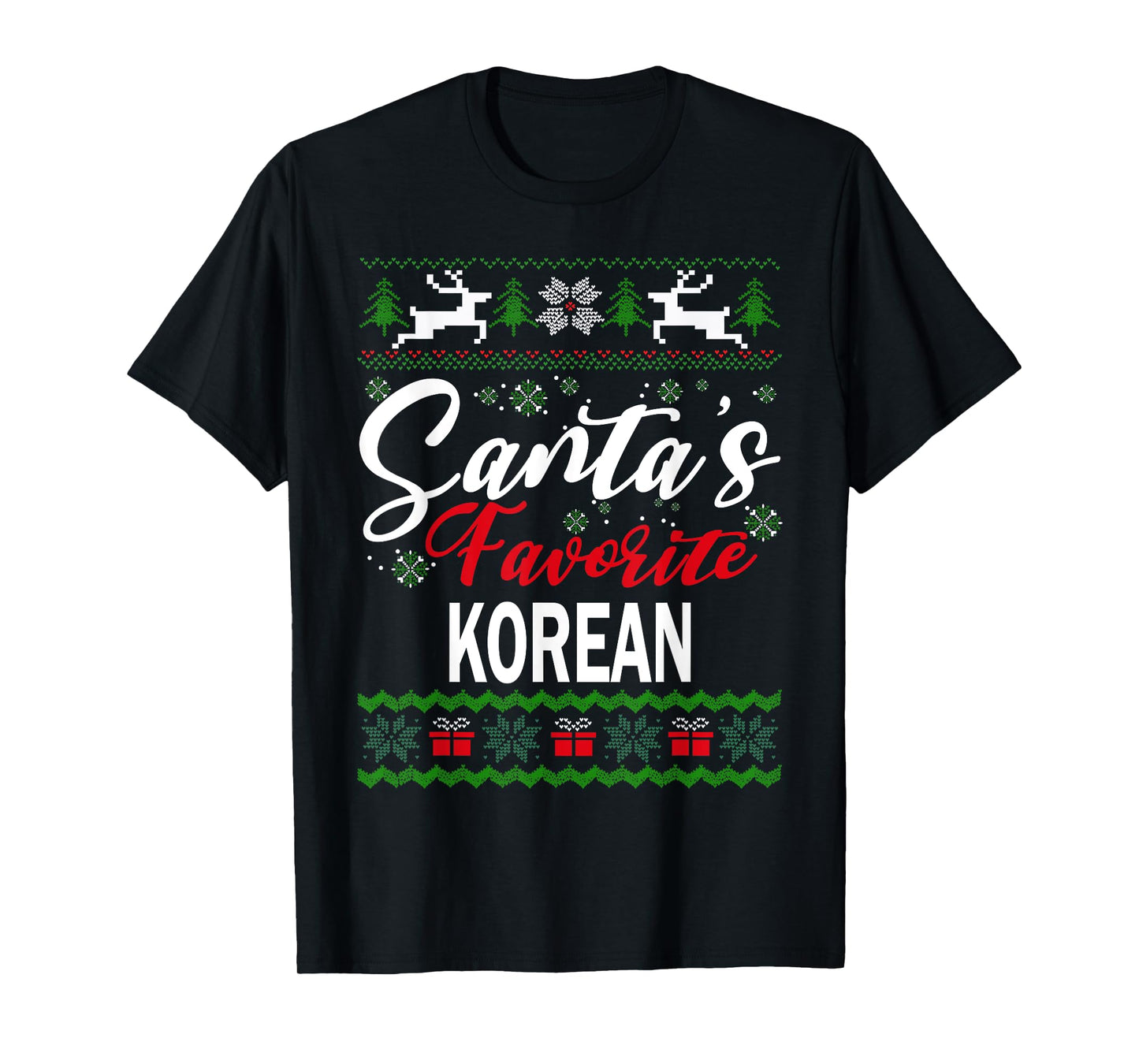 Santas Favorite Korean South Korea Christmas Ugly Sweater T-Shirt