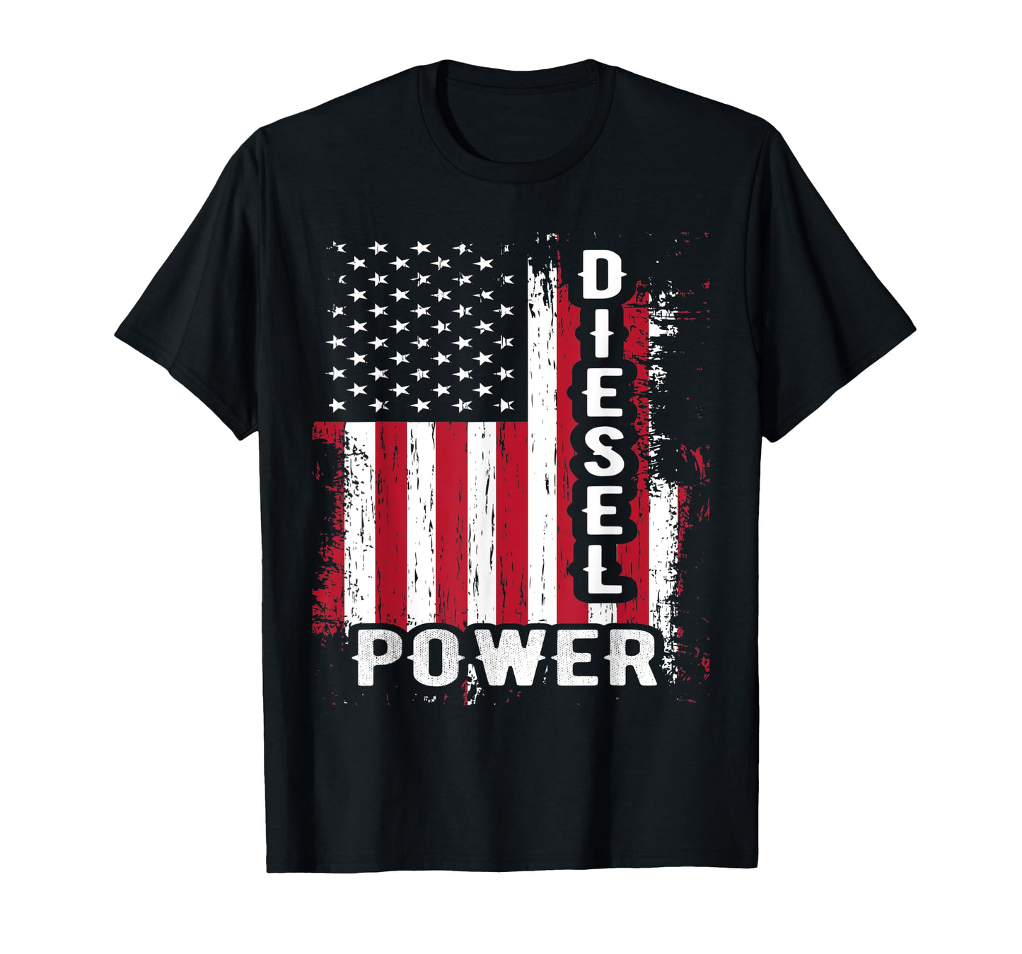 Patriotic American Flag Diesel Mechanic Diesel Power Flag Women Kids Men T-Shirt