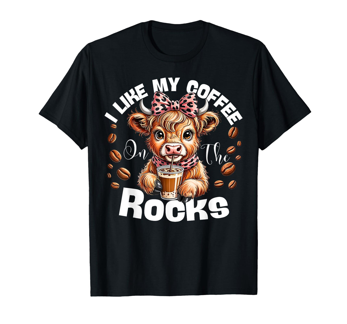 Funny Highland Cow I Like My Coffee Quote Humor Caffeine T-Shirt