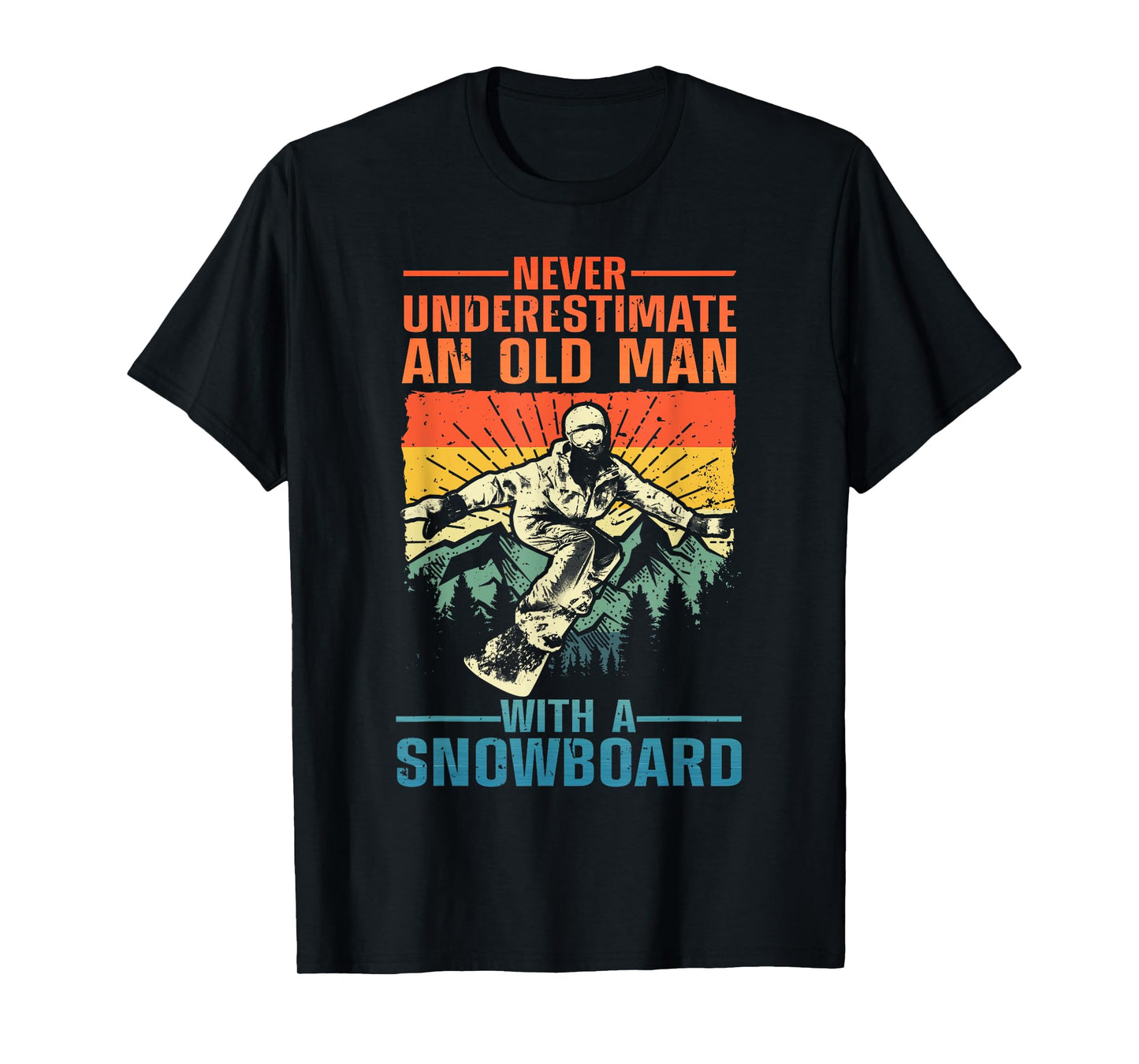 Cool Snowboarding Art For Men Grandpa Dad Winter Snowboarder T-Shirt