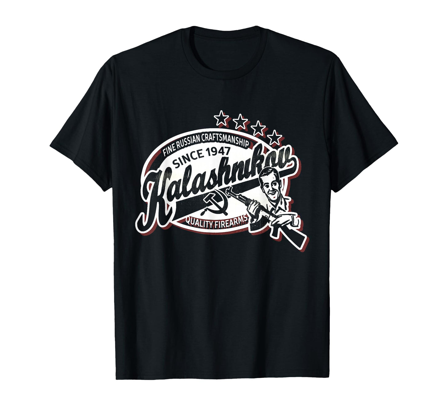 Soviet Kalashnikov AK-47 Vintage USSR Russian Rifle Gun CCCP T-Shirt